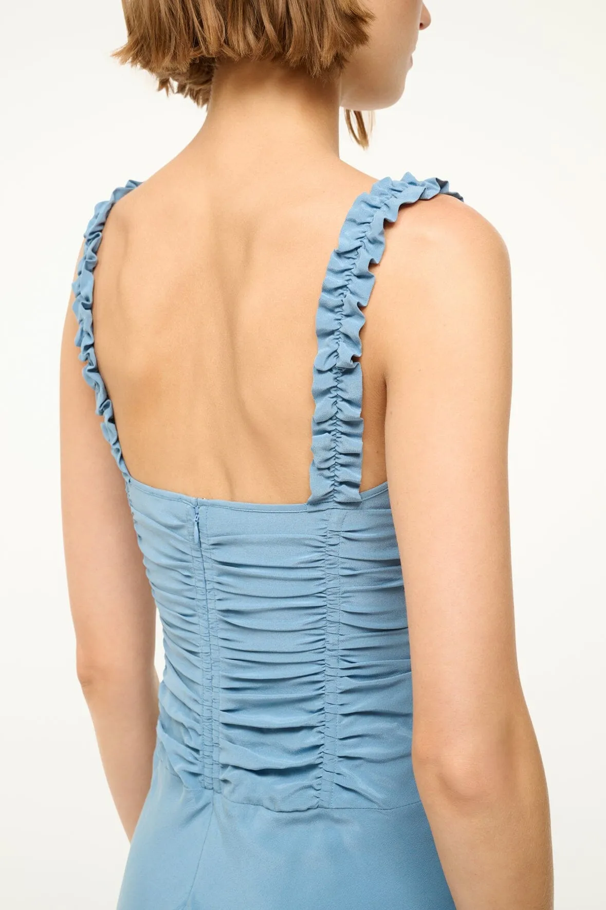 NIC SILK MAXI DRESS | SLATE BLUE