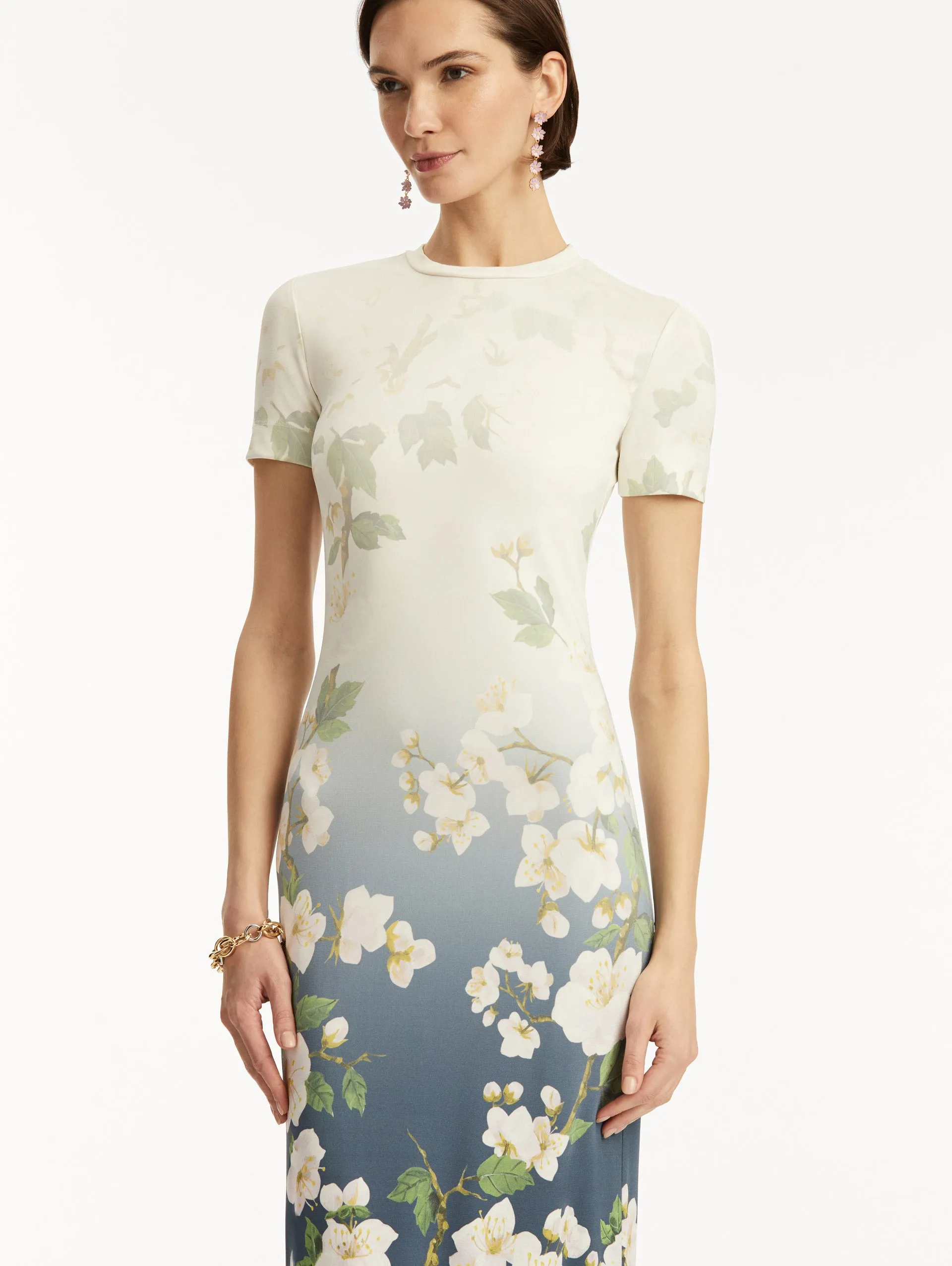 Ombré Cherry Blossom Jersey Dress