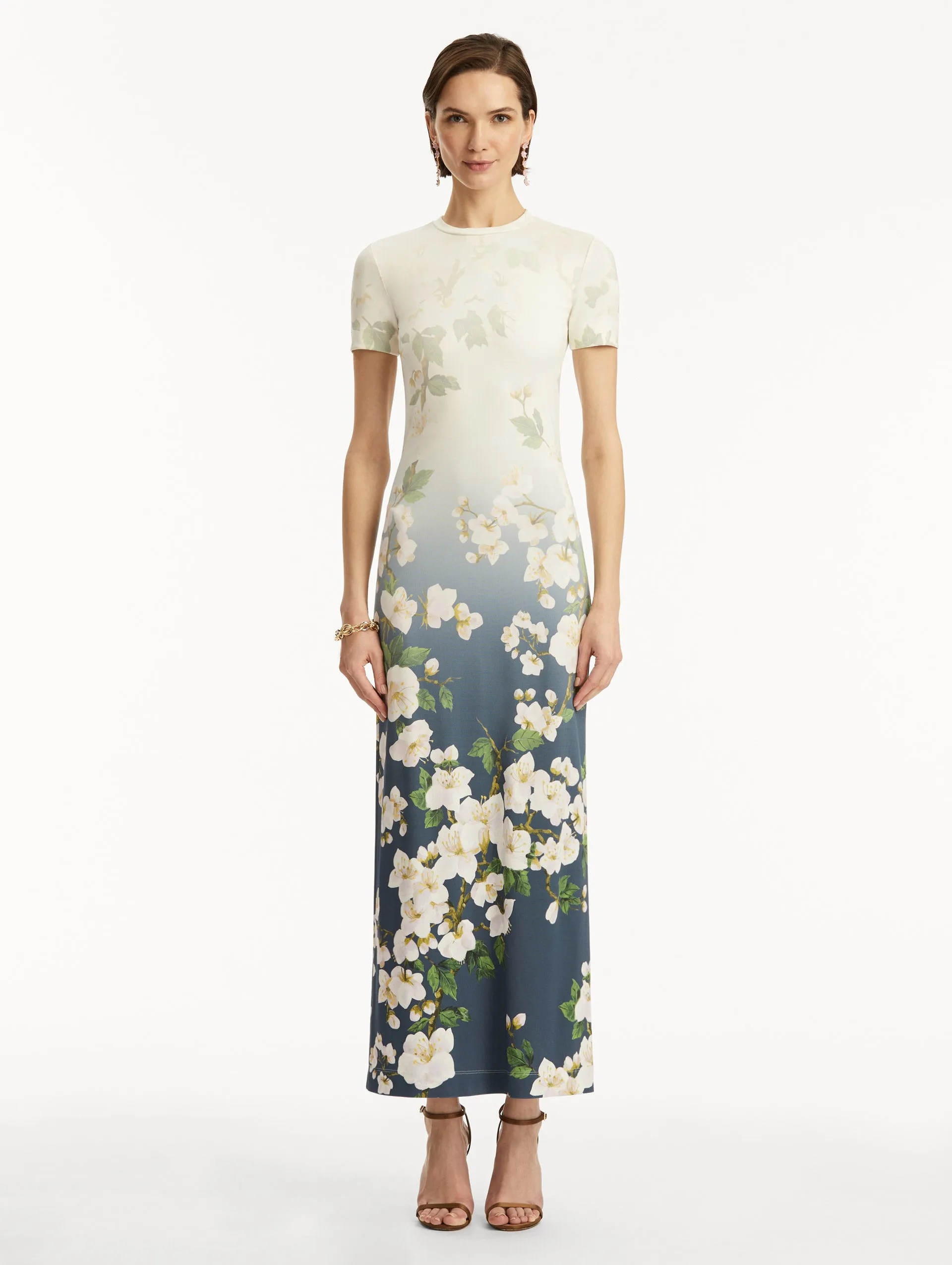 Ombré Cherry Blossom Jersey Dress