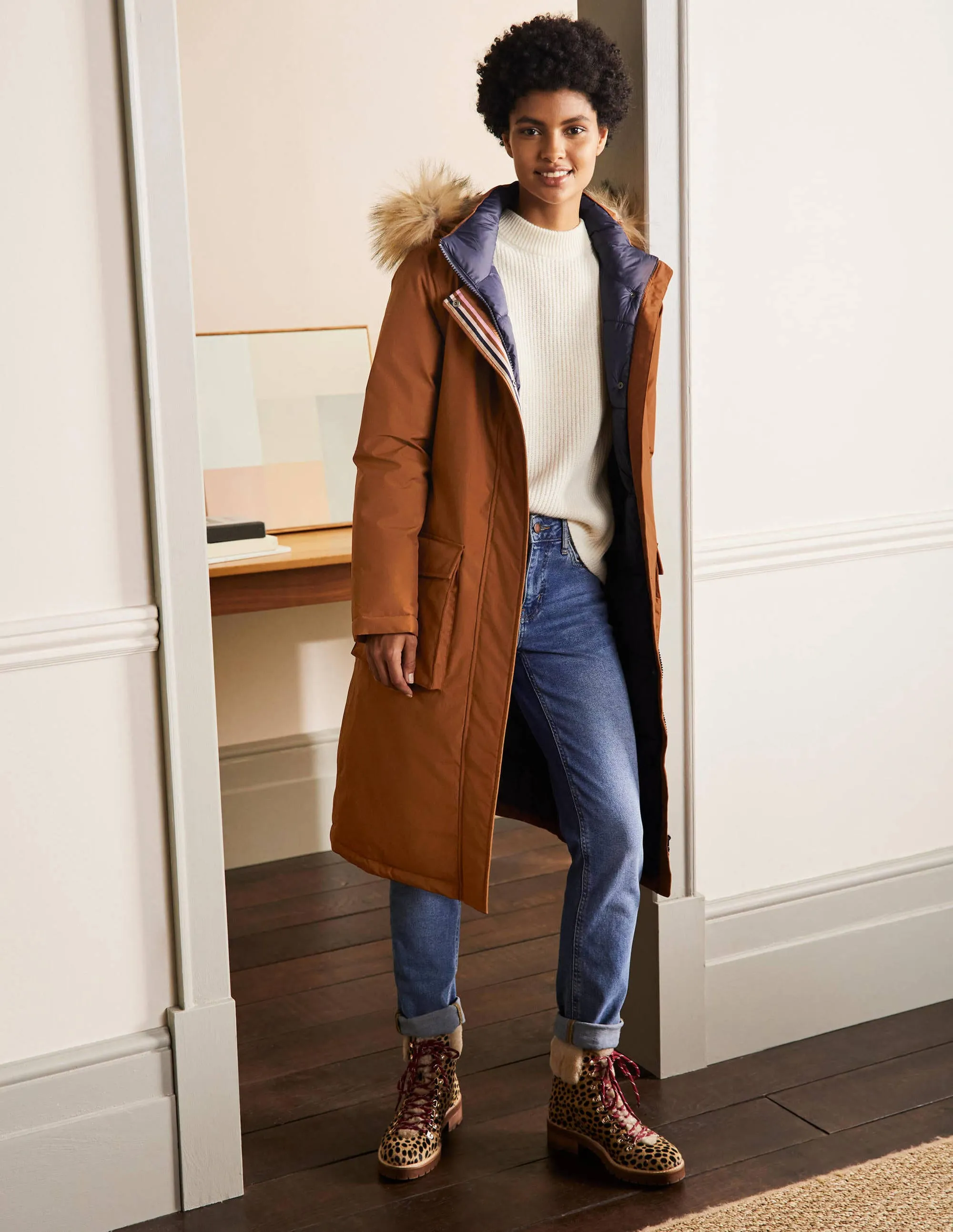 Orkney Padded Parka Coat-Ginger