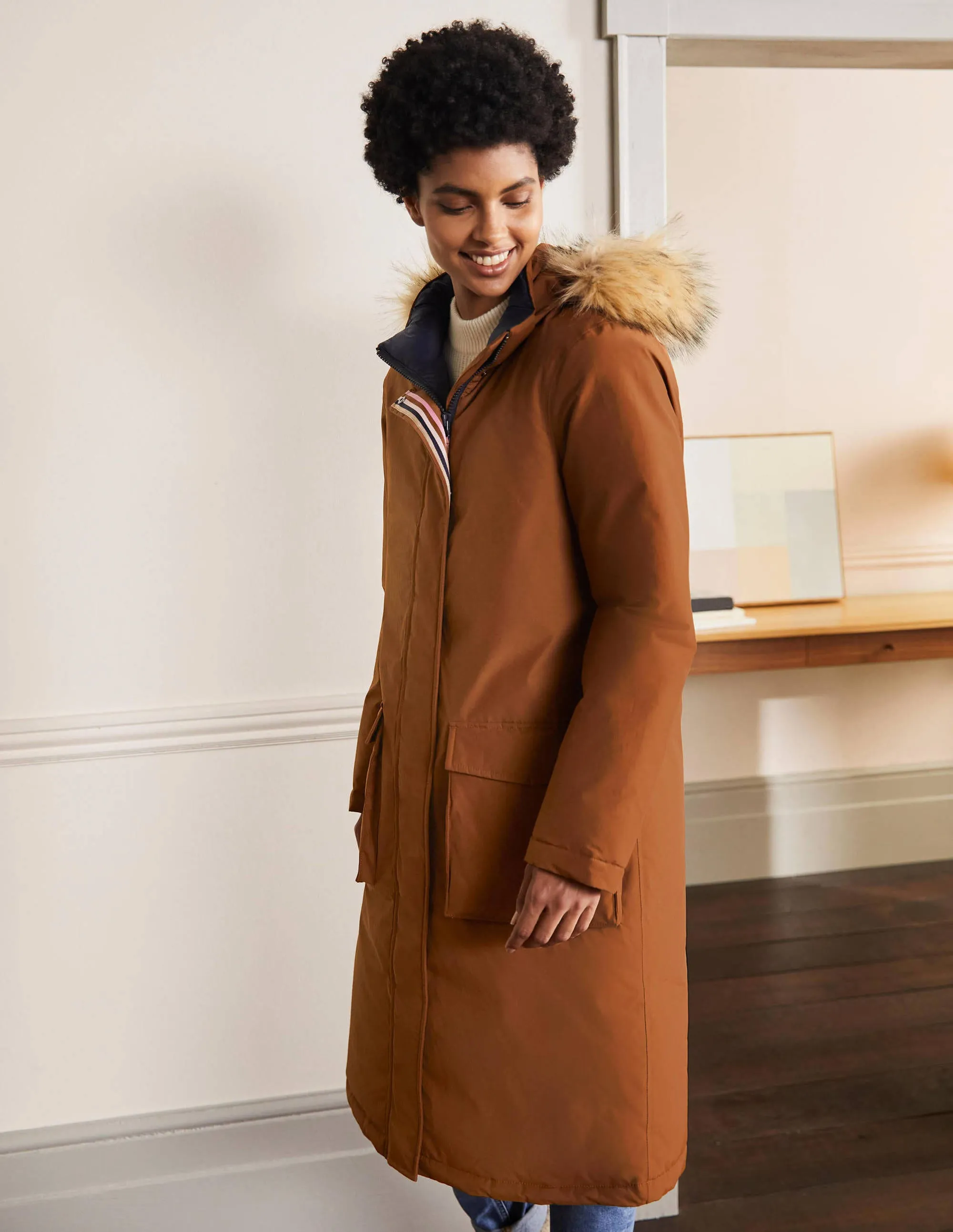 Orkney Padded Parka Coat-Ginger