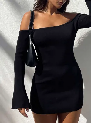 Parisa Long Sleeve Mini Dress Black Tall