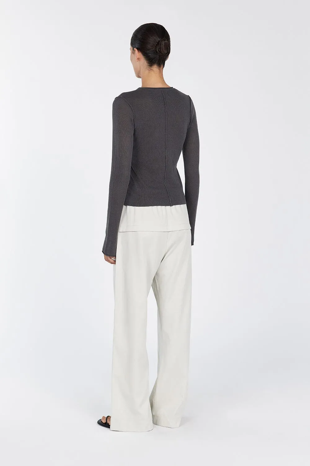 PARKER CHARCOAL LONG SLEEVE TOP