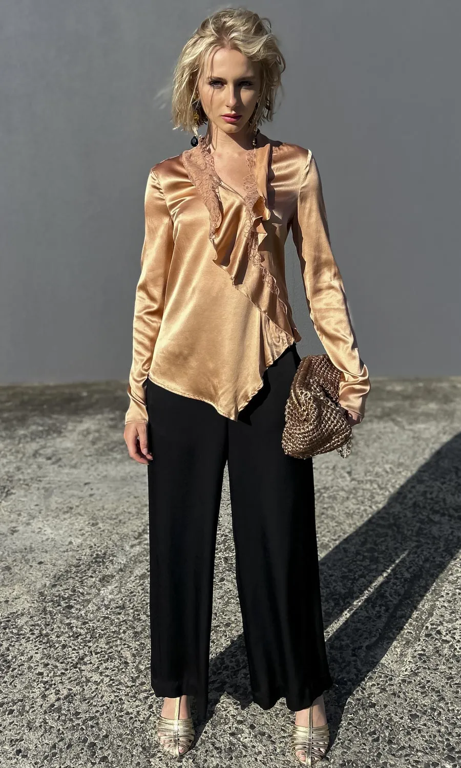 Patrizia Pepe Silk/Lace Satin Top