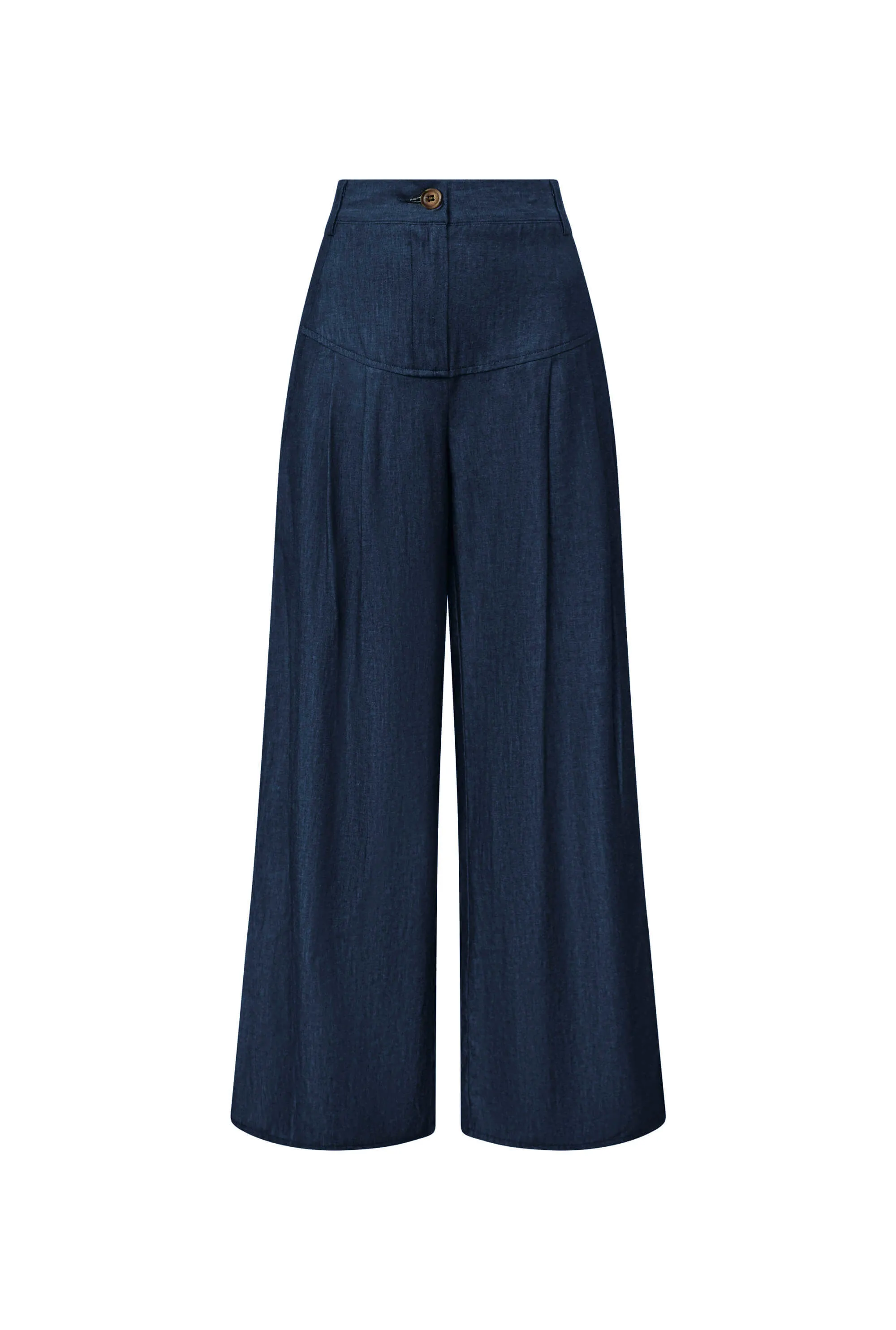 Pin Tuck Blue Trousers