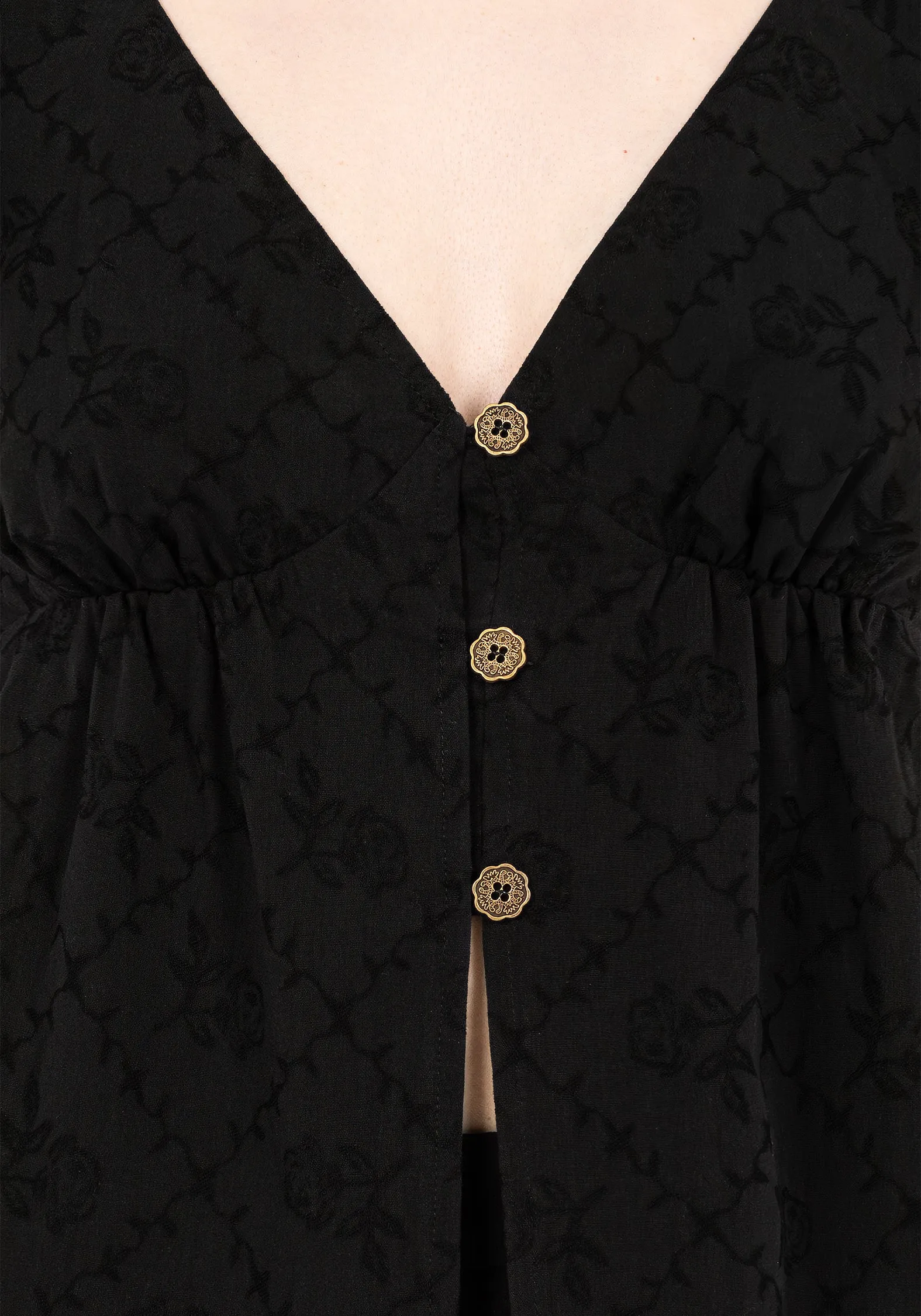 Polgara Floral Jacquard Peplum Top