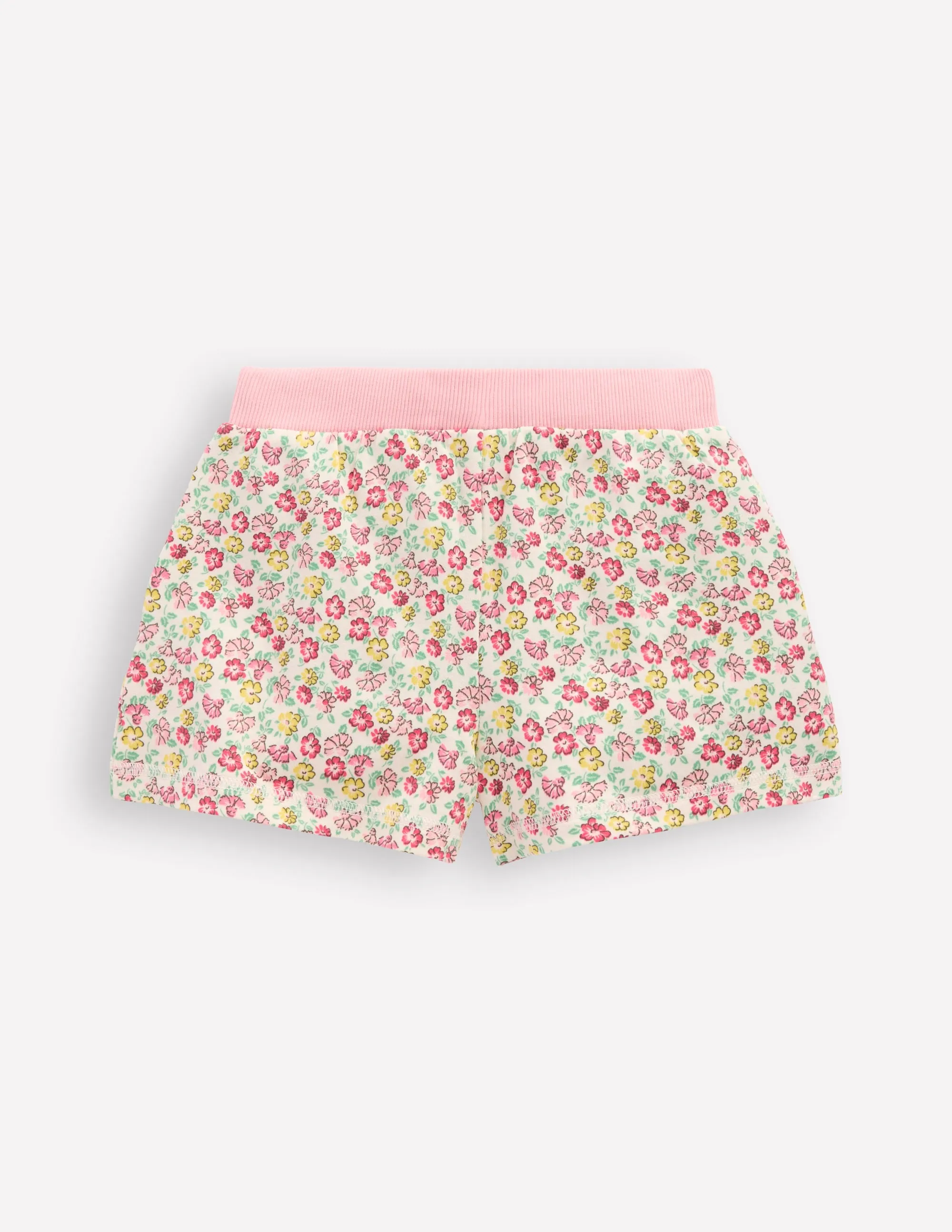 Printed Jersey Shorts-Multi Summer Flowerbed