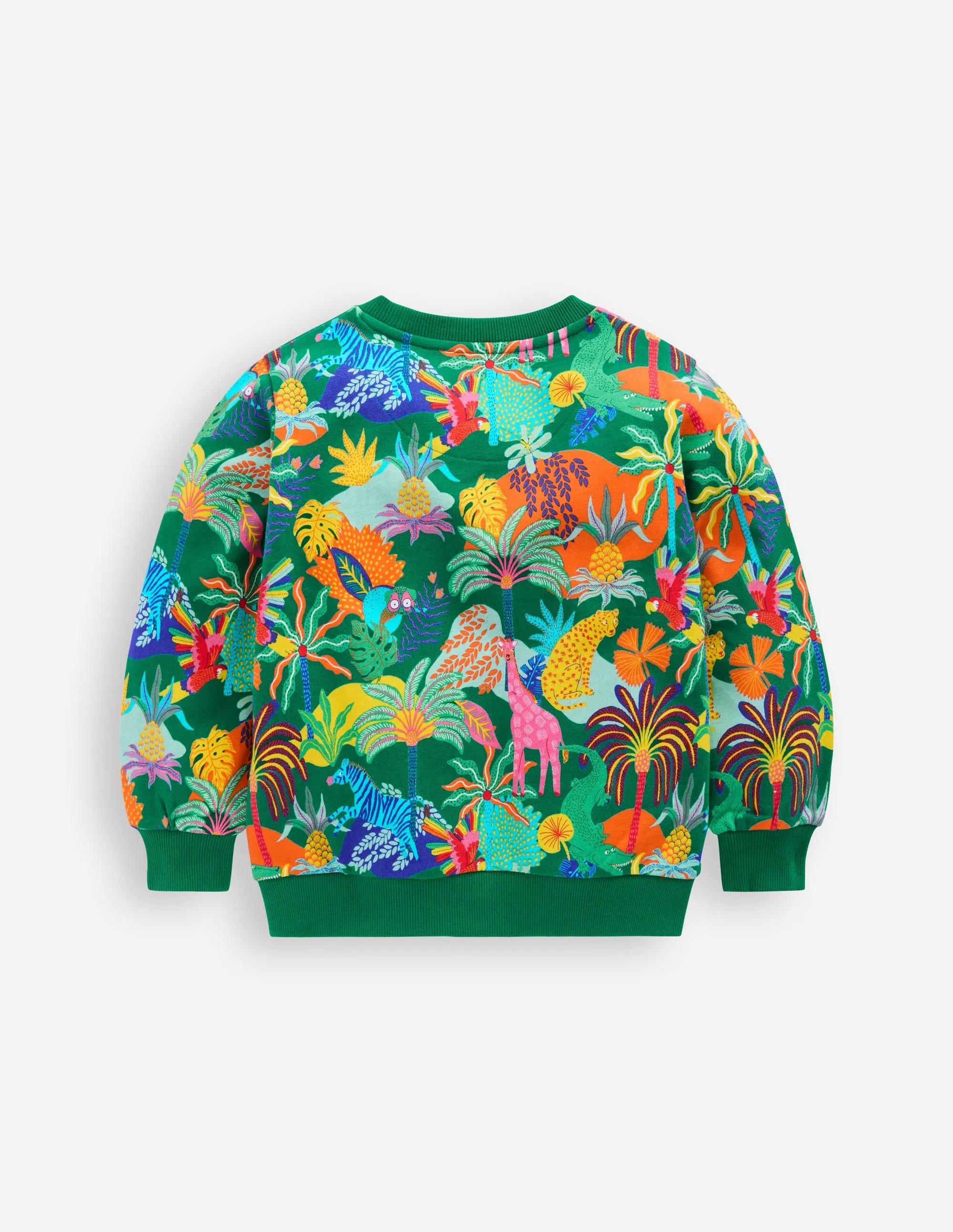 Printed Sweatshirt-Green Multi Jungle