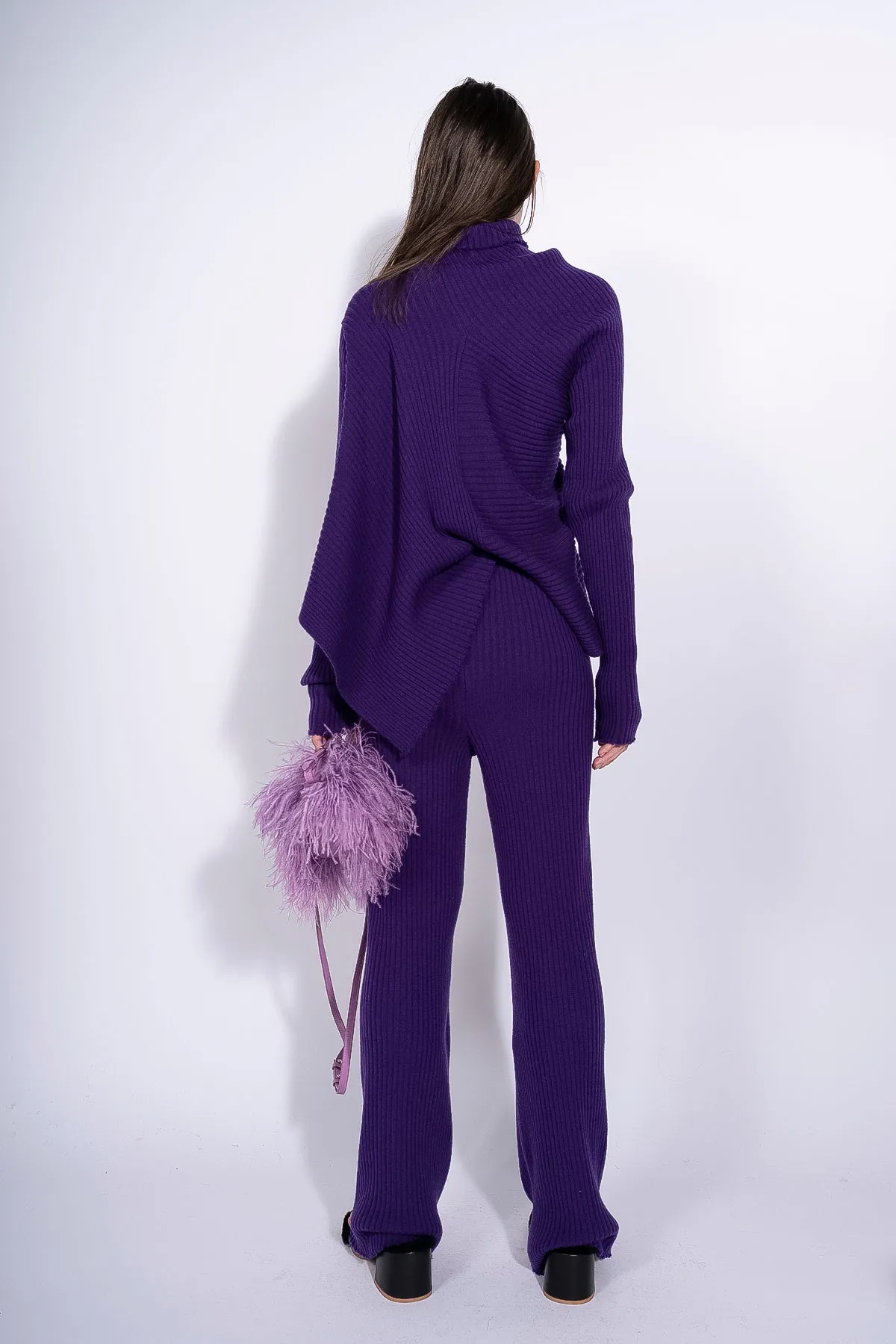 PURPLE KNITTED TROUSERS