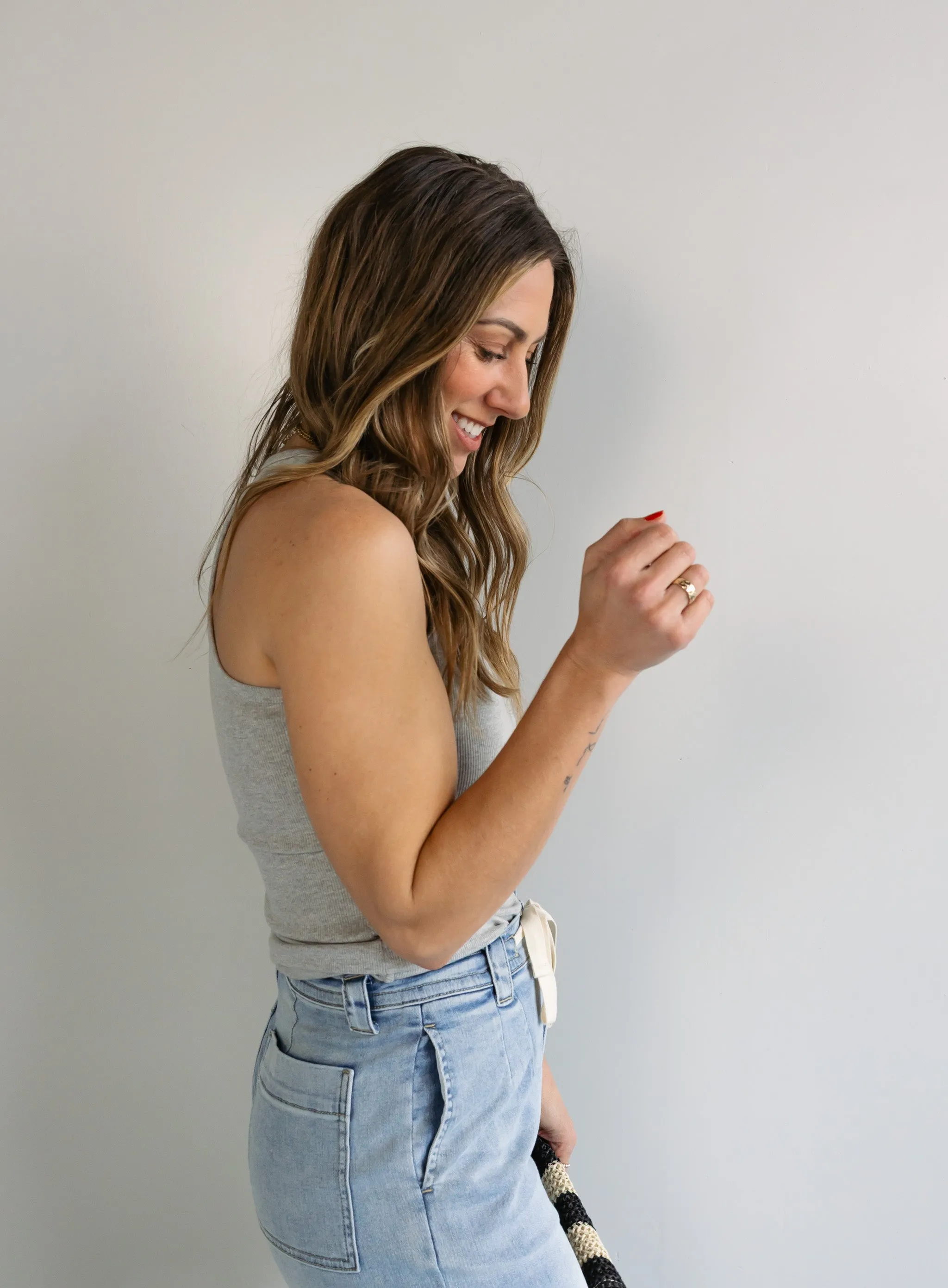 Raelyn Rib Tank - Grey