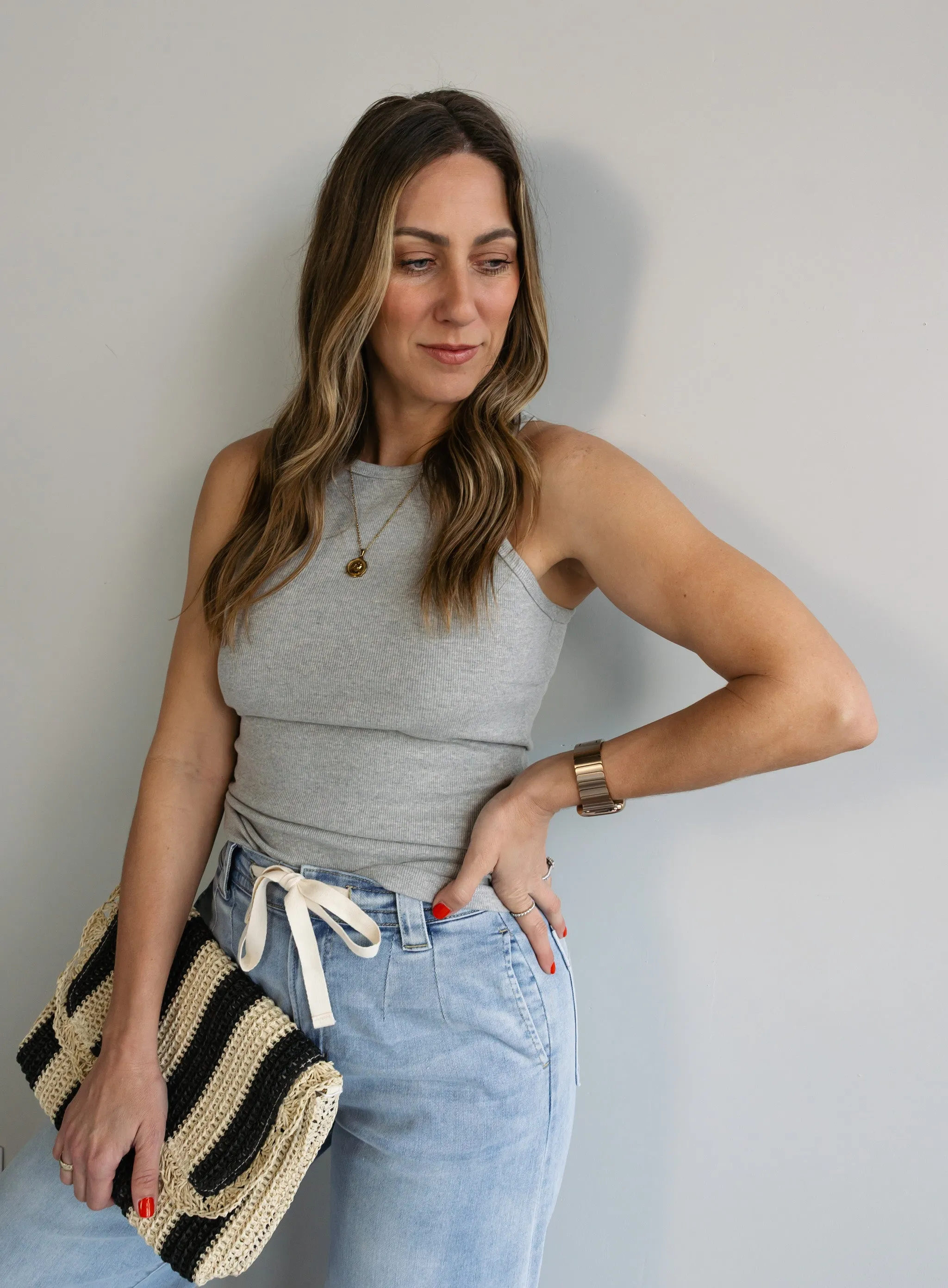 Raelyn Rib Tank - Grey