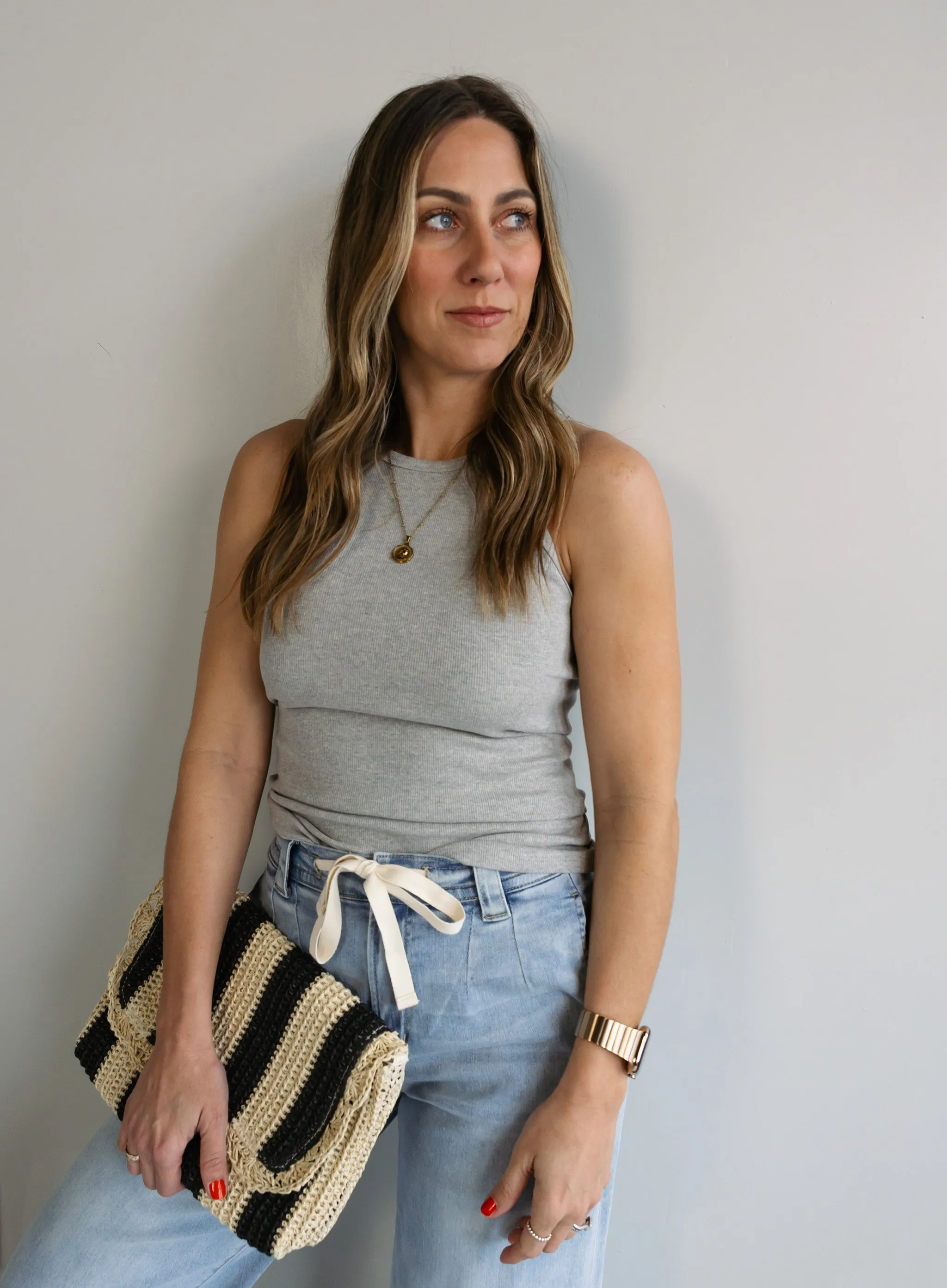 Raelyn Rib Tank - Grey