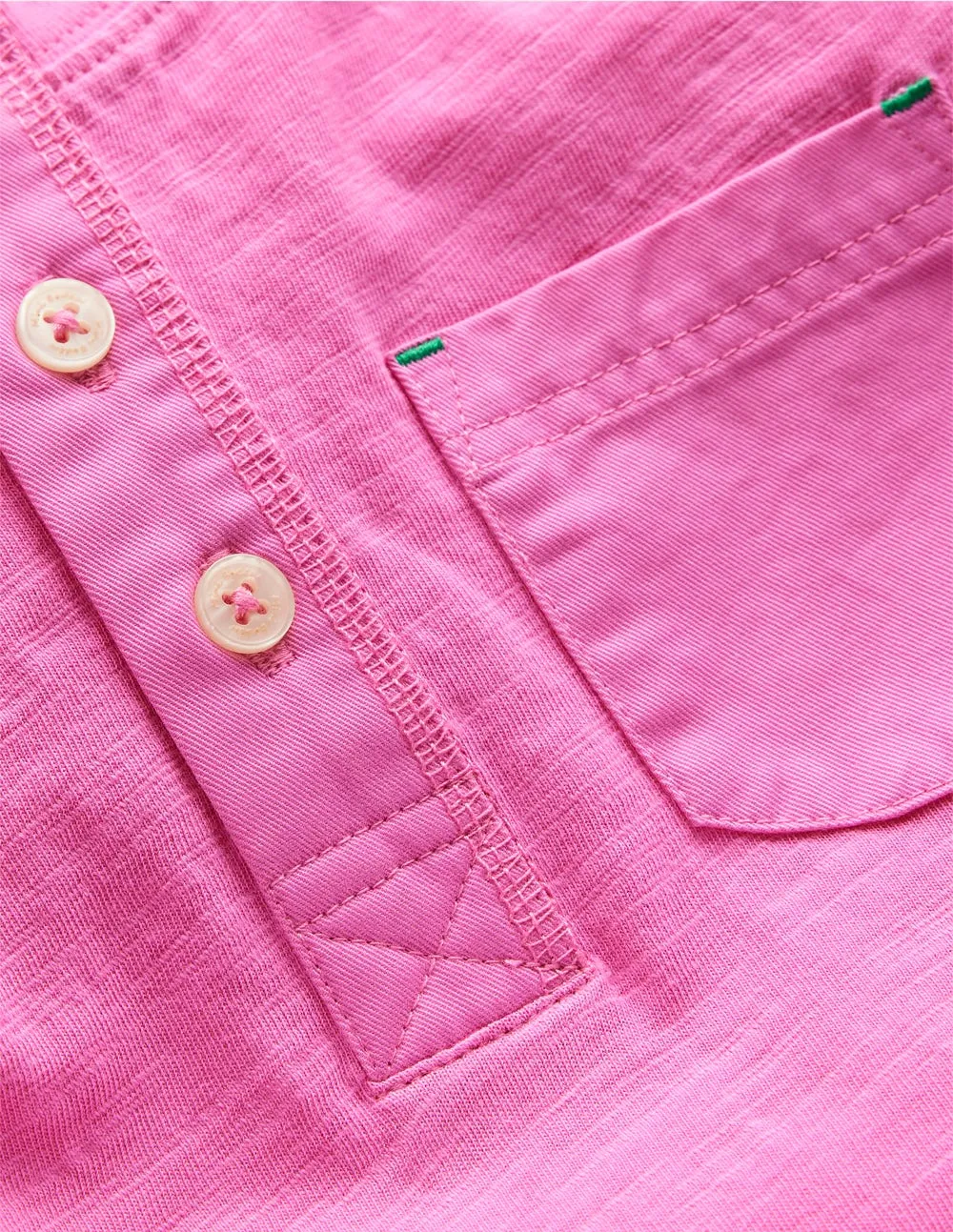 Short Sleeve Henley T-Shirt-Strawberry