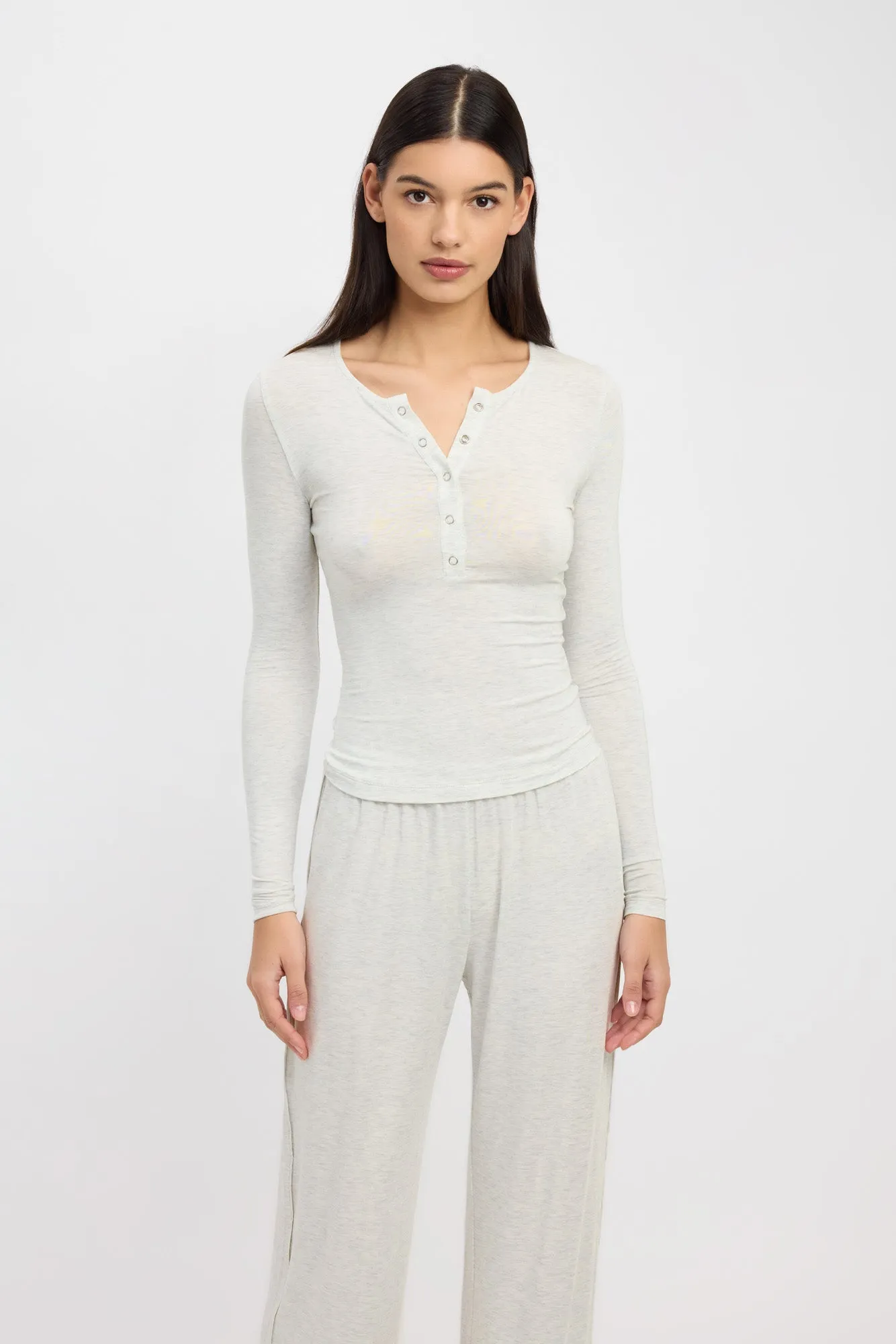 Sleep Button Long Sleeve Top