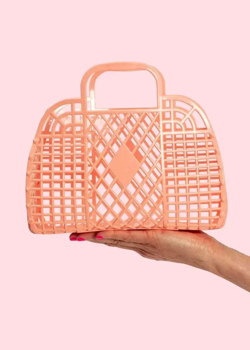 Small Retro Basket - Coral