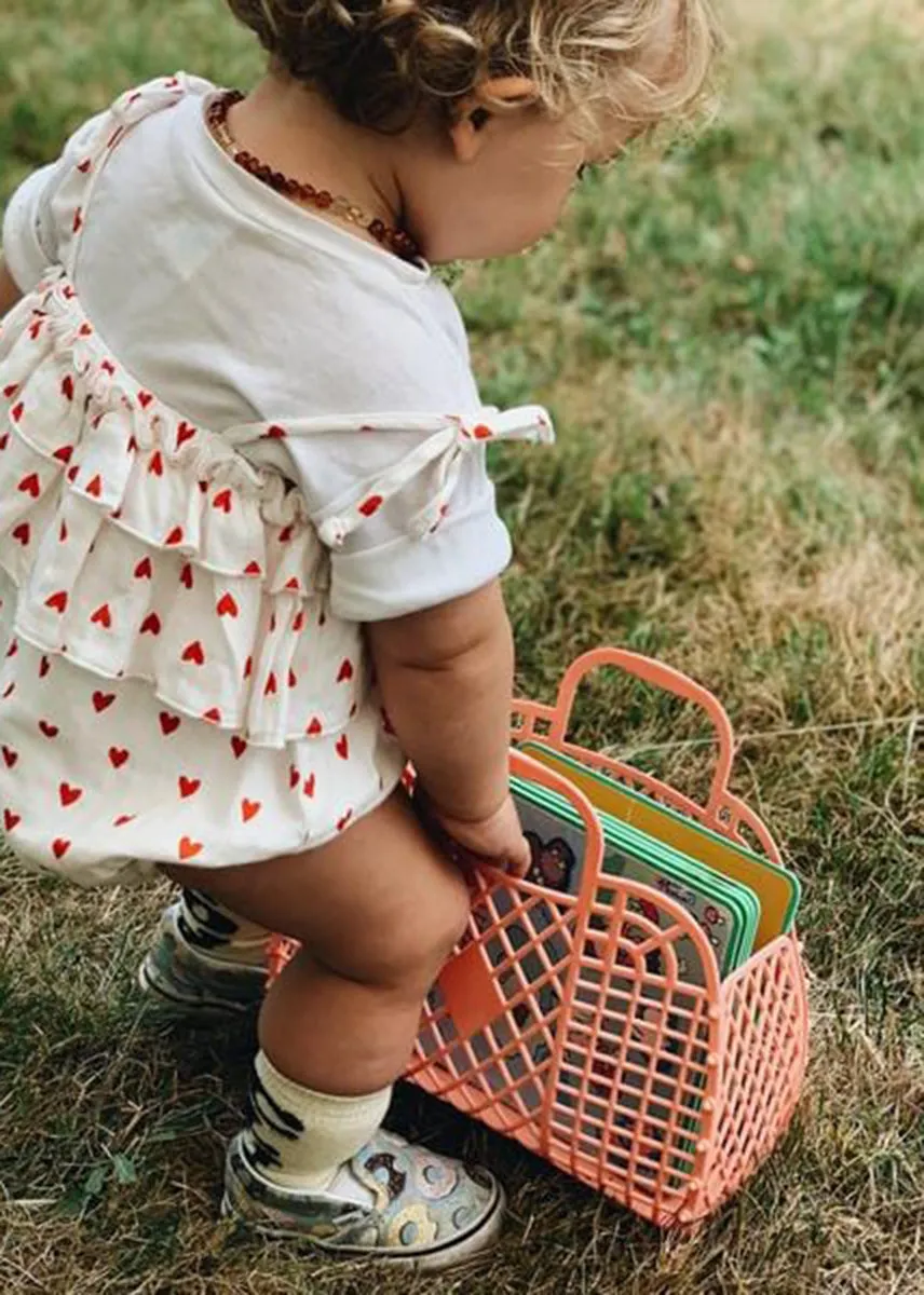 Small Retro Basket - Coral