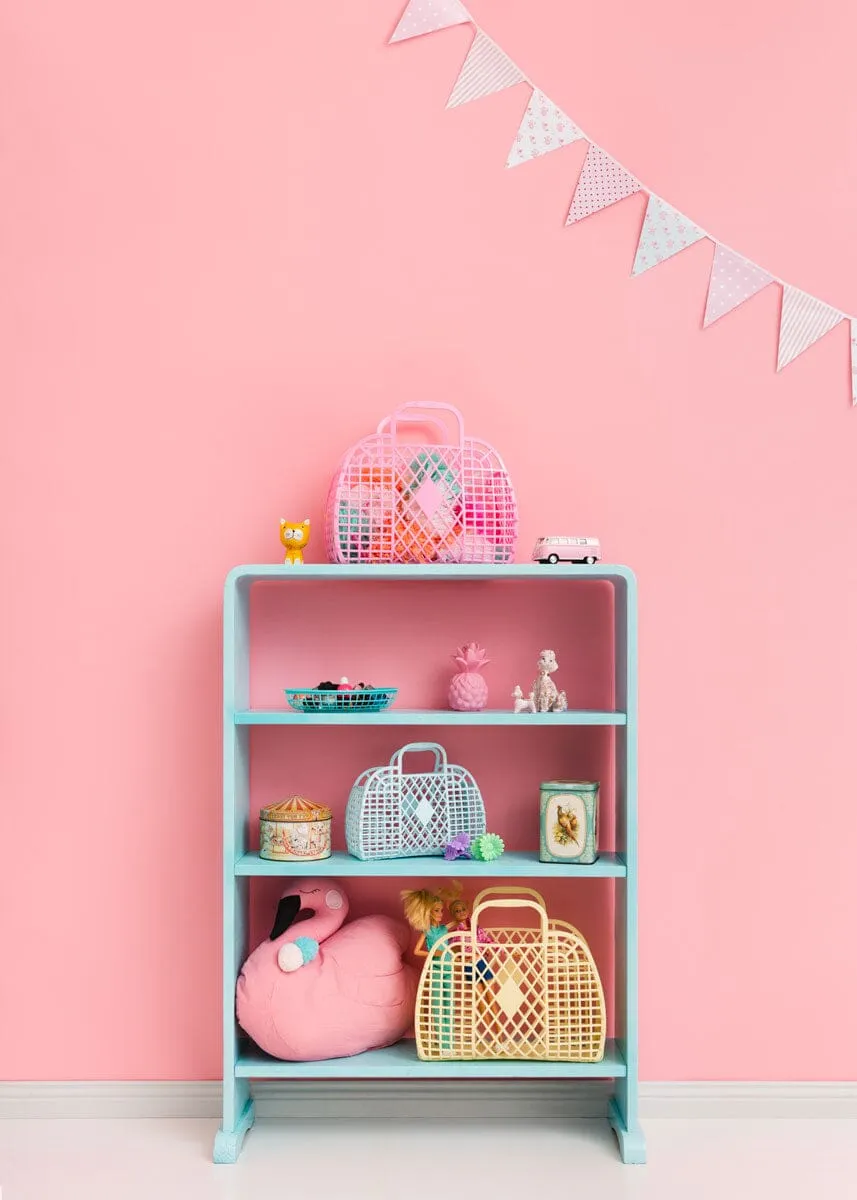 Small Retro Basket - Seafoam