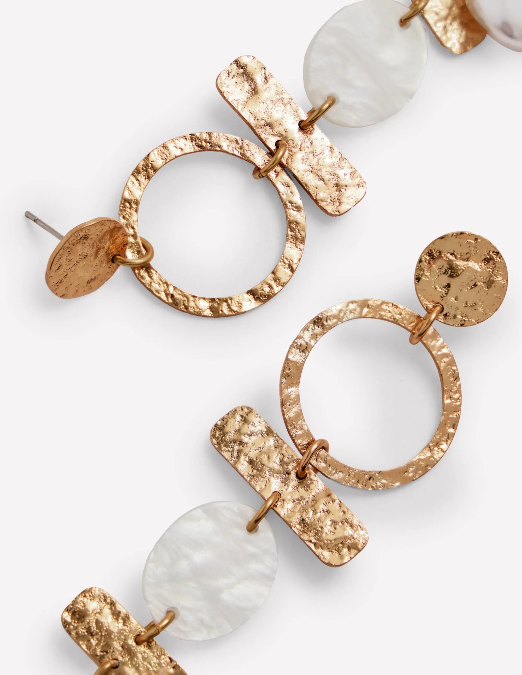 Statement Drop Earrings-Gold/Pearl
