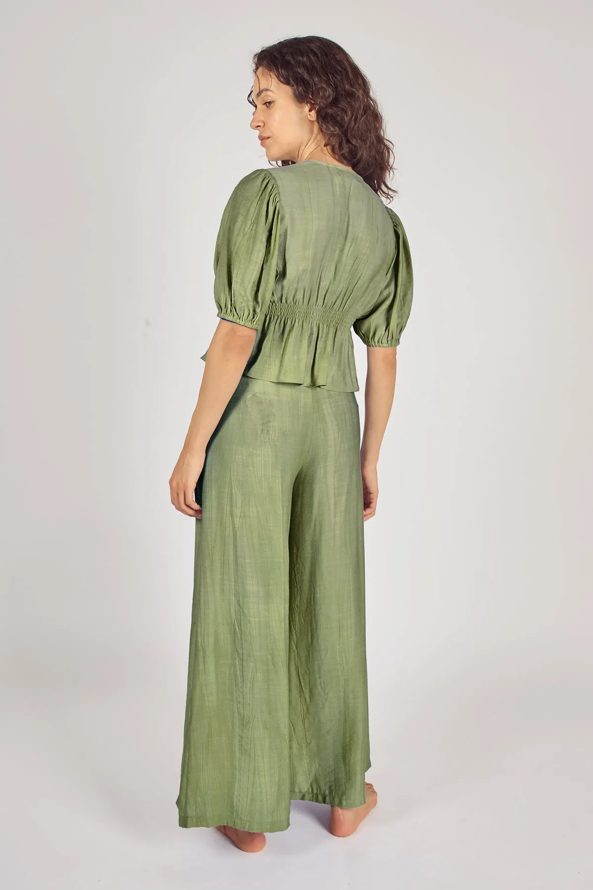 Sunkissed Wide Boy Trousers in Green