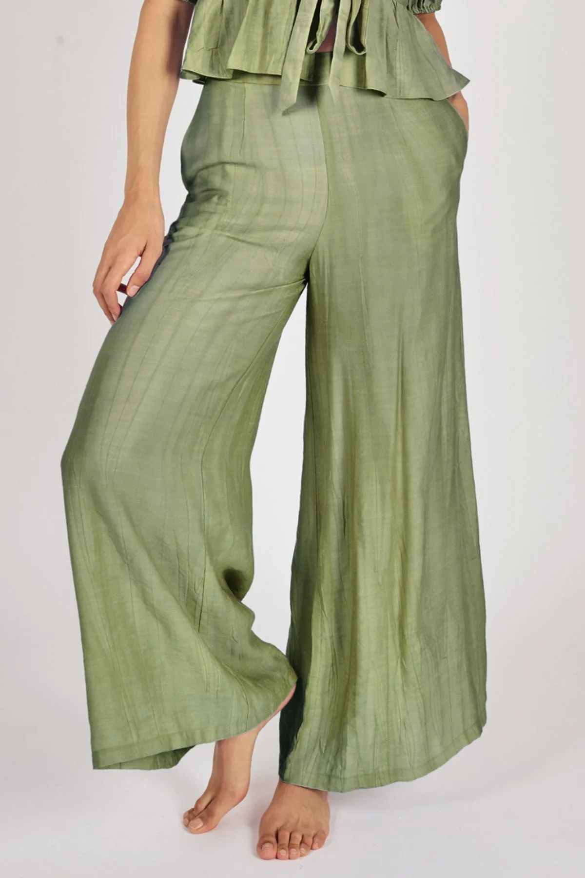 Sunkissed Wide Boy Trousers in Green