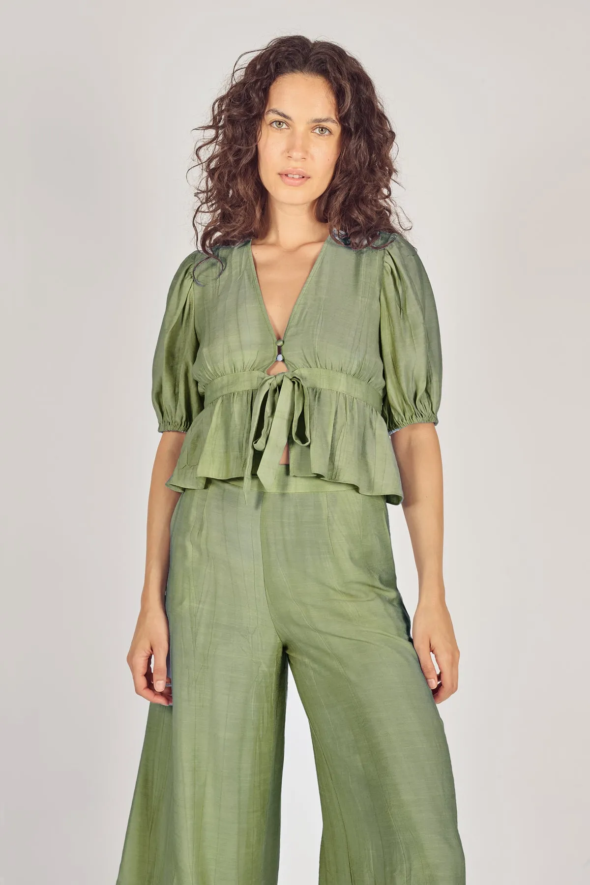 Sunkissed Wide Boy Trousers in Green