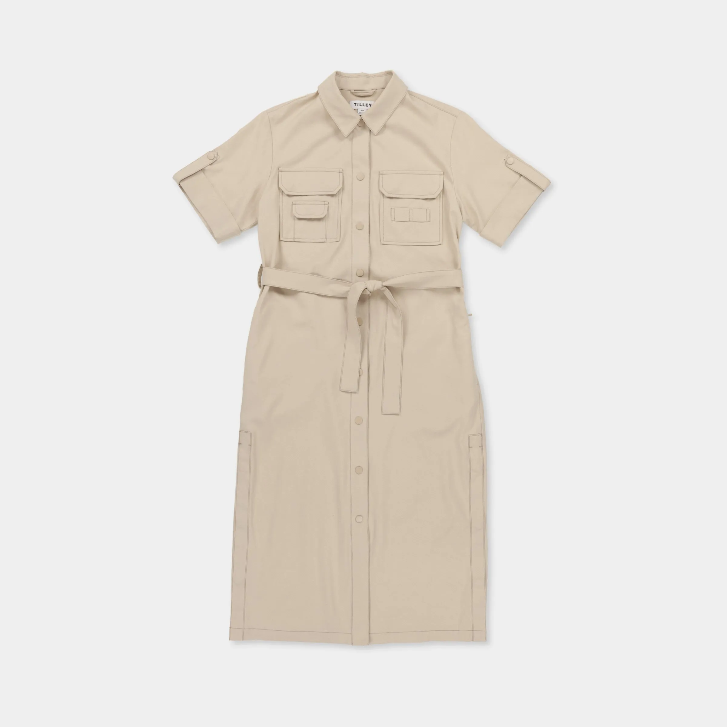 Tencel Cotton Safari Midi Dress