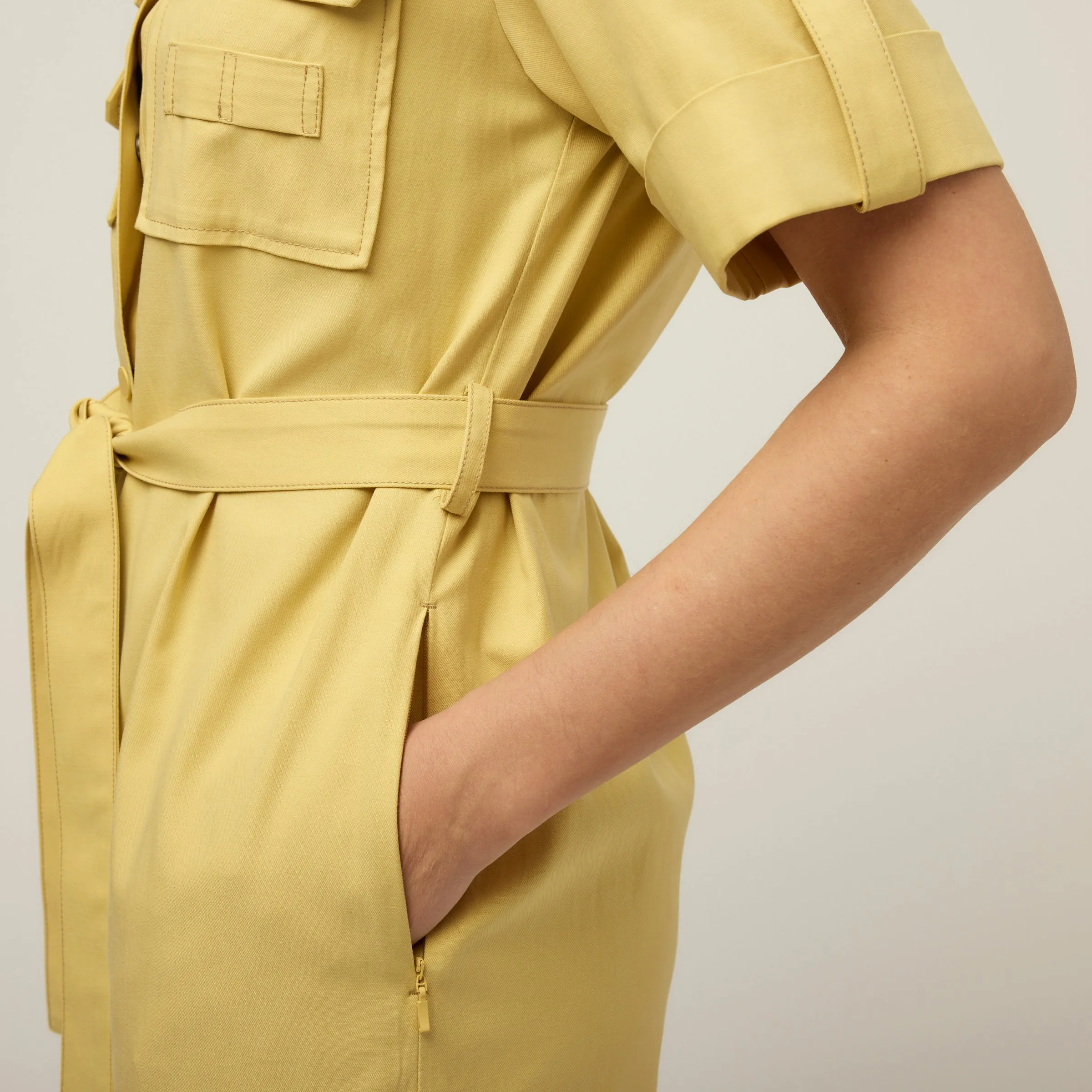 Tencel Cotton Safari Midi Dress