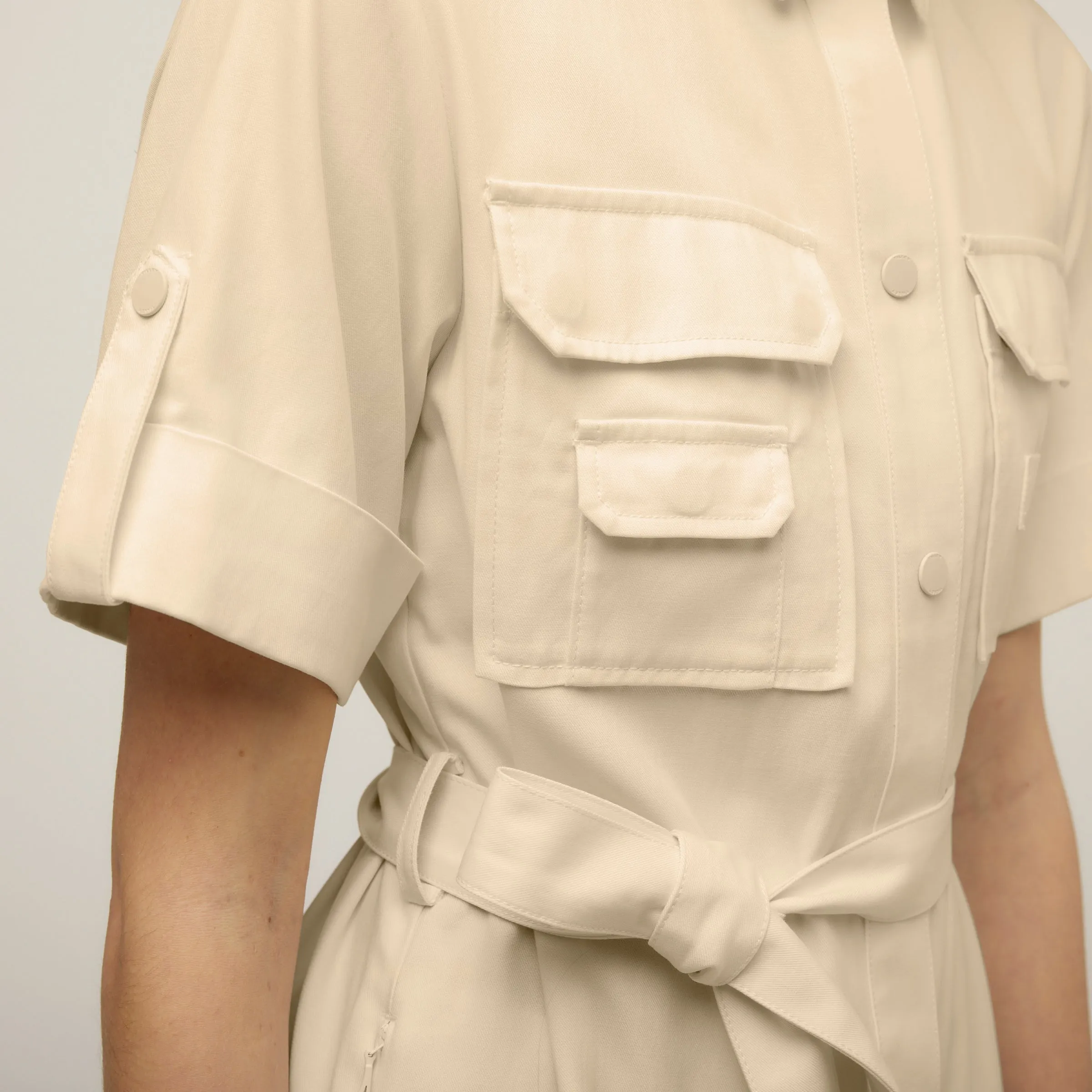 Tencel Cotton Safari Midi Dress