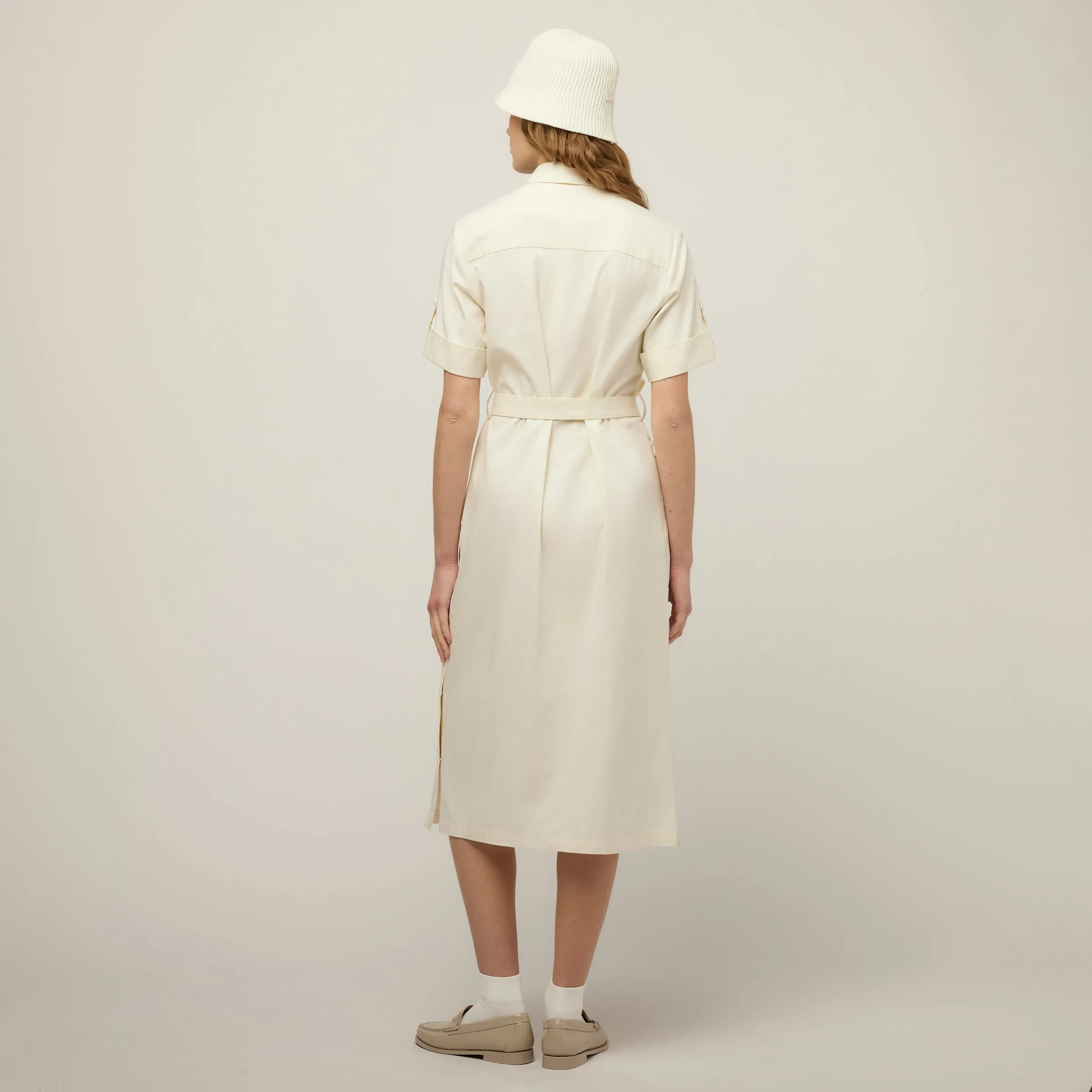 Tencel Cotton Safari Midi Dress
