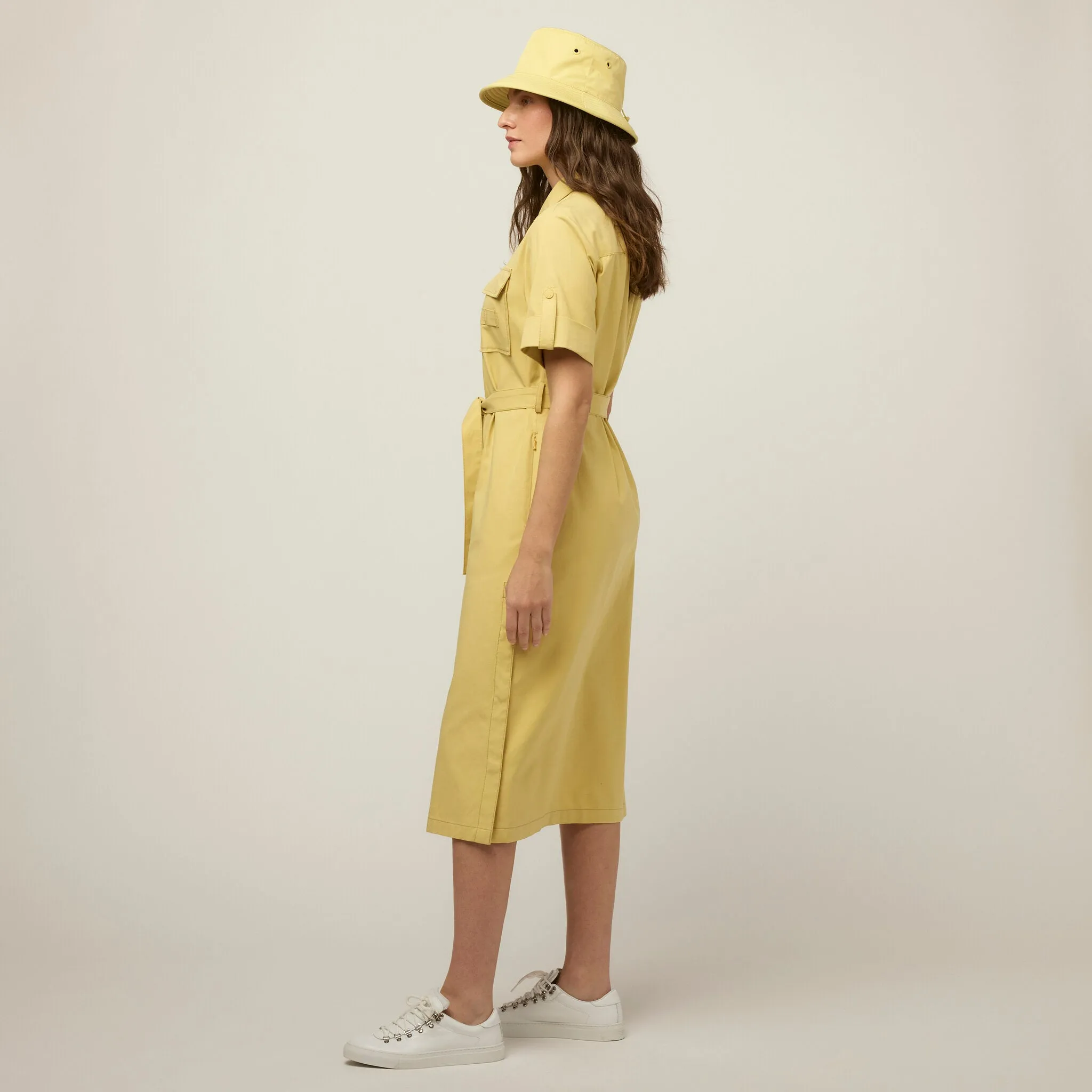 Tencel Cotton Safari Midi Dress