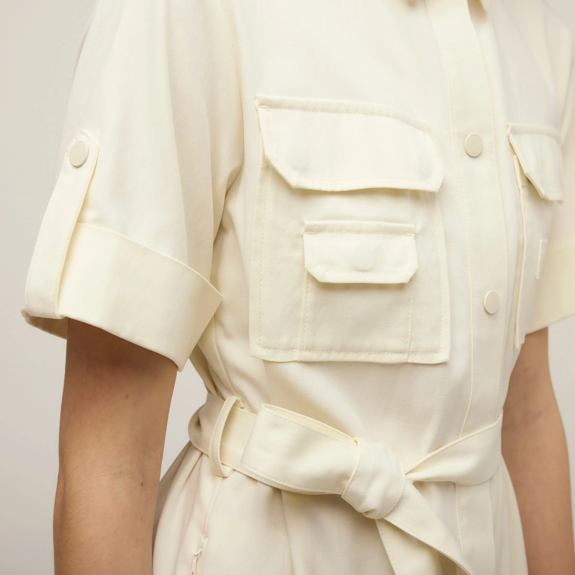 Tencel Cotton Safari Midi Dress