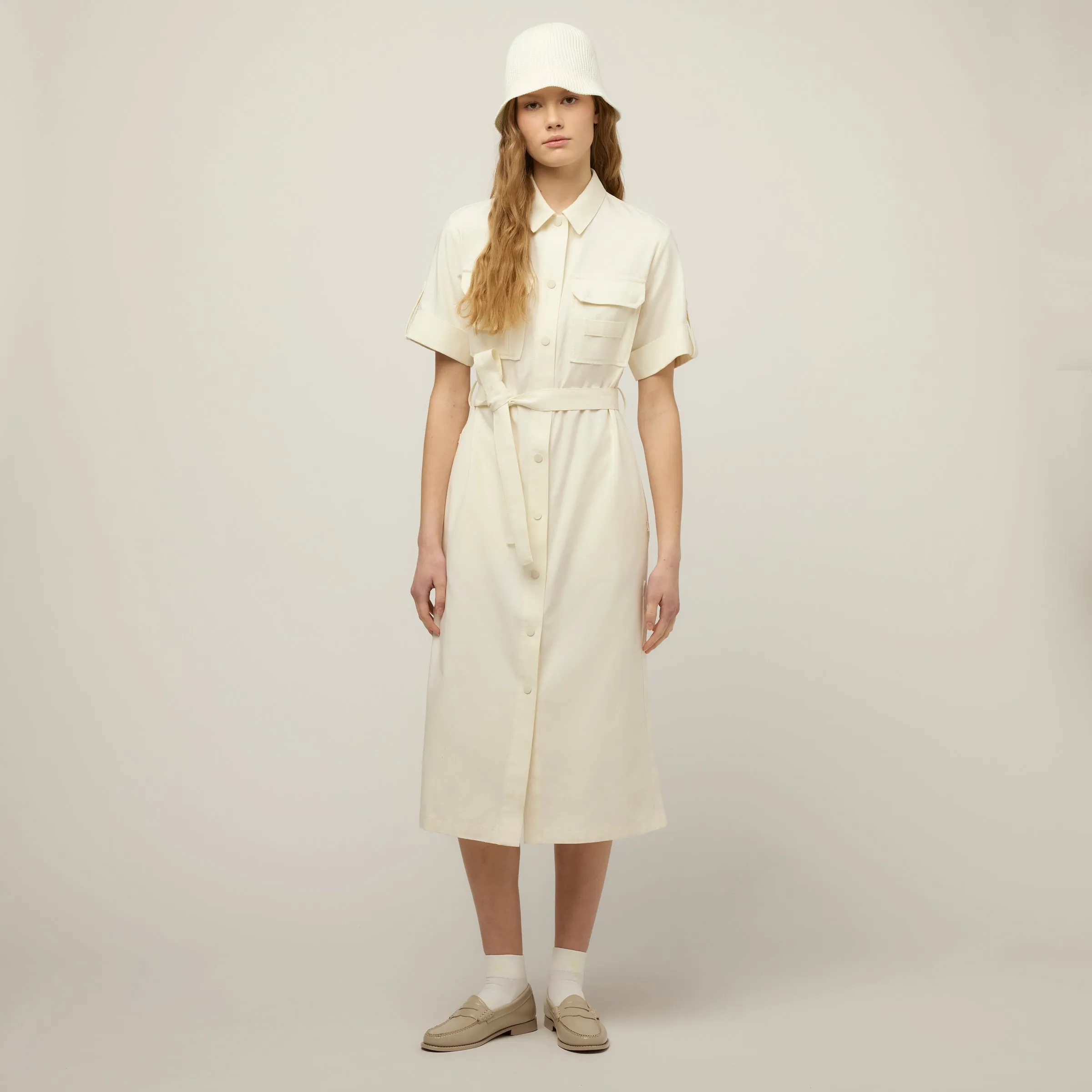 Tencel Cotton Safari Midi Dress