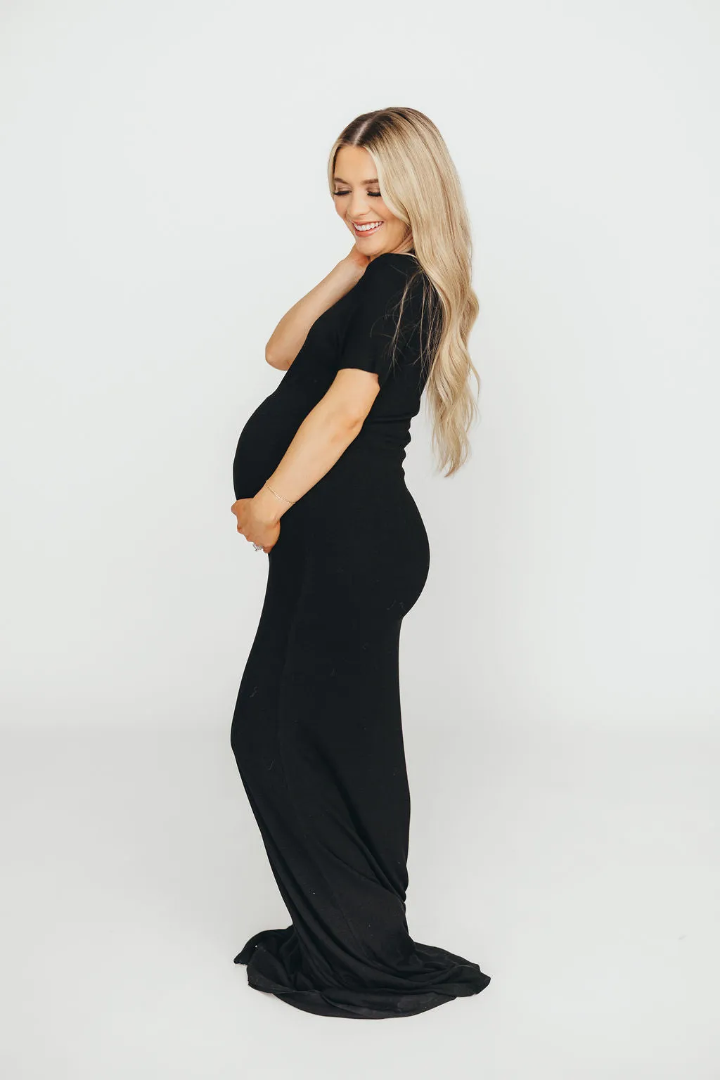 The Charlie Ribbed Maxi Dress in Black - Bump Friendly & Inclusive Sizing (S-3XL) PRE-ORDER