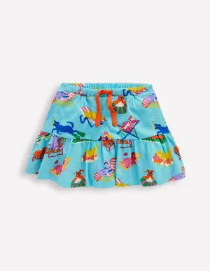 Tiered Jersey Skort-Caribbean Blue Poolside Pets