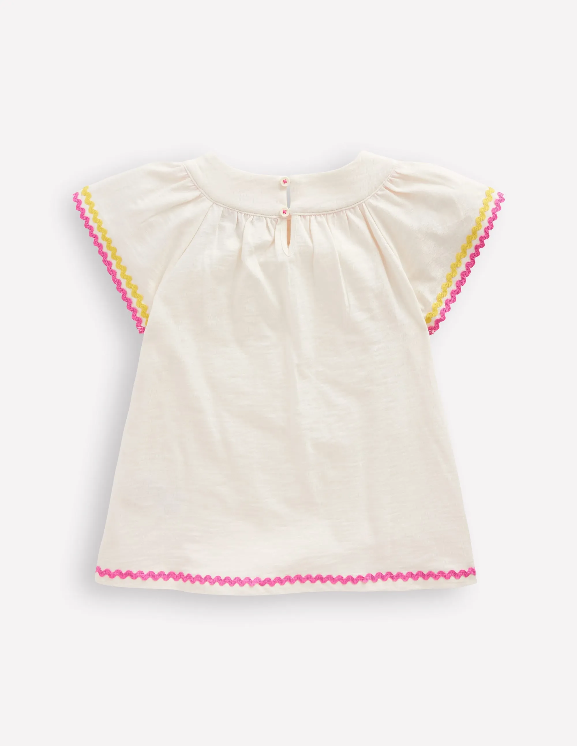 Trim Detail Pretty Top-Soft Ivory