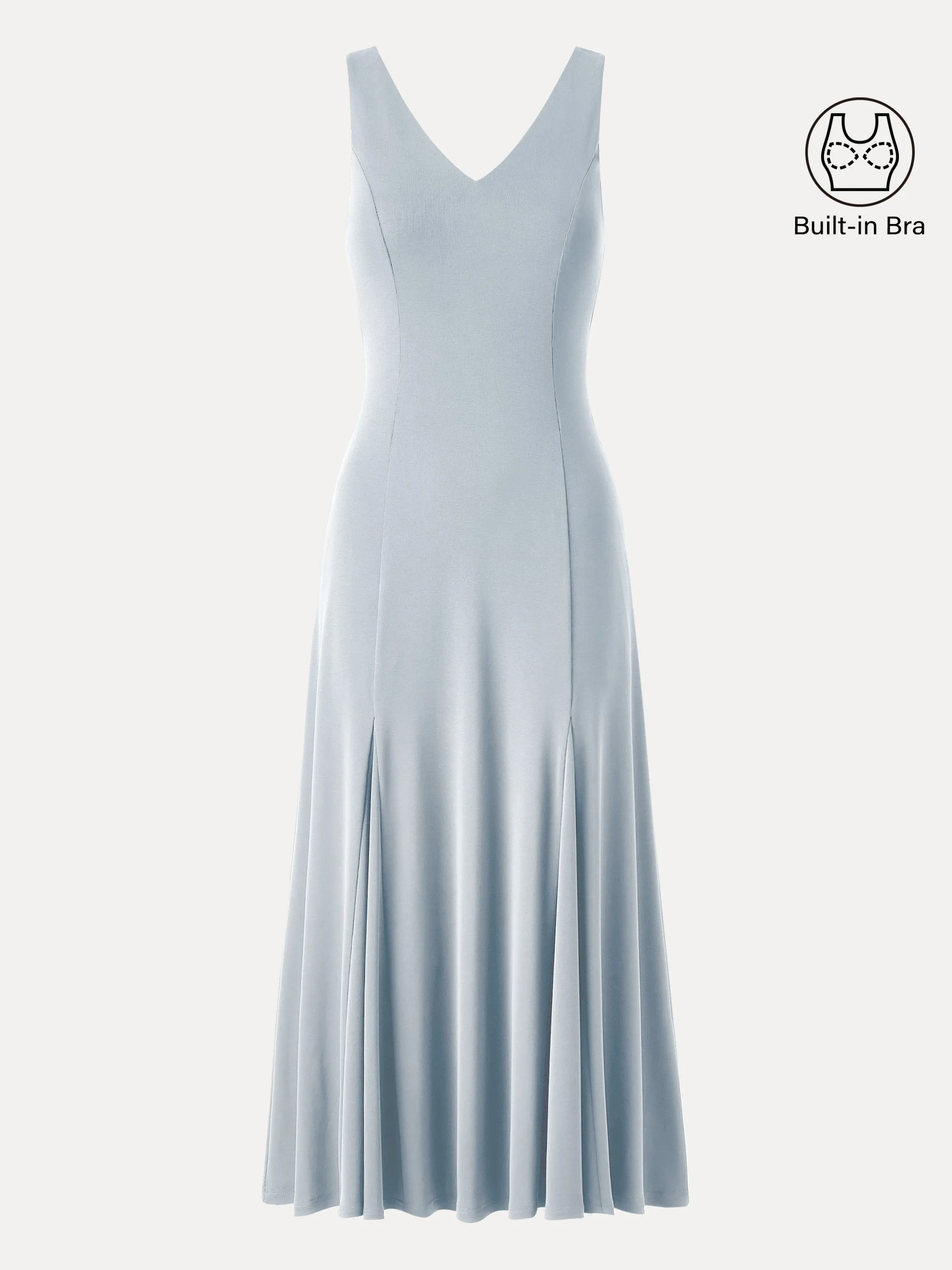 V-neck Fit-and-flare Midi Brami Dress