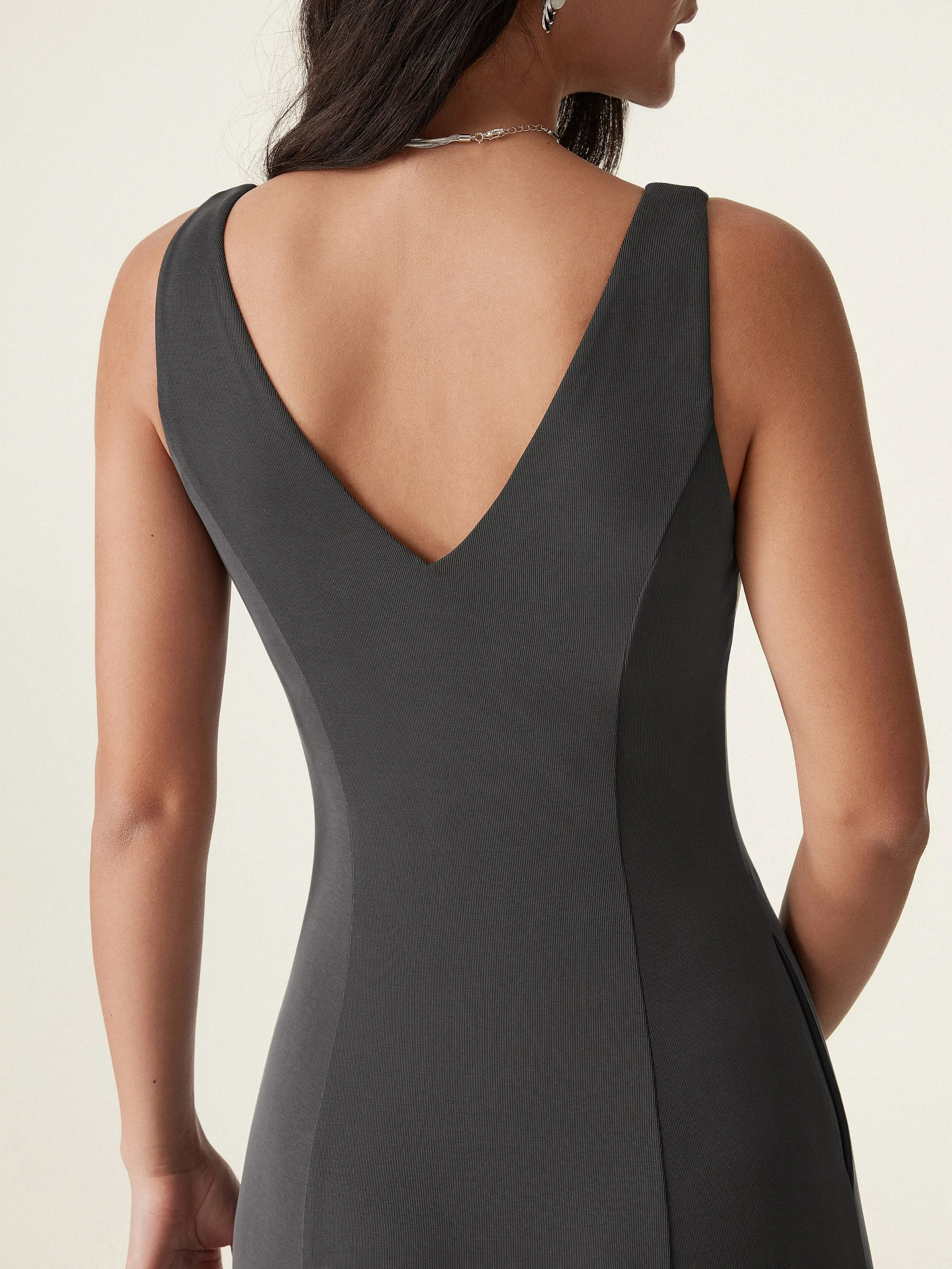 V-neck Fit-and-flare Midi Brami Dress