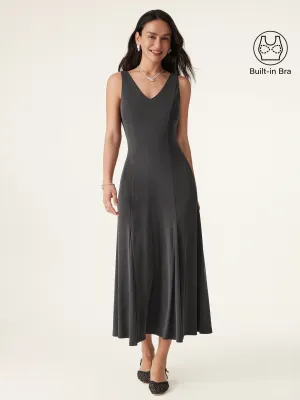 V-neck Fit-and-flare Midi Brami Dress