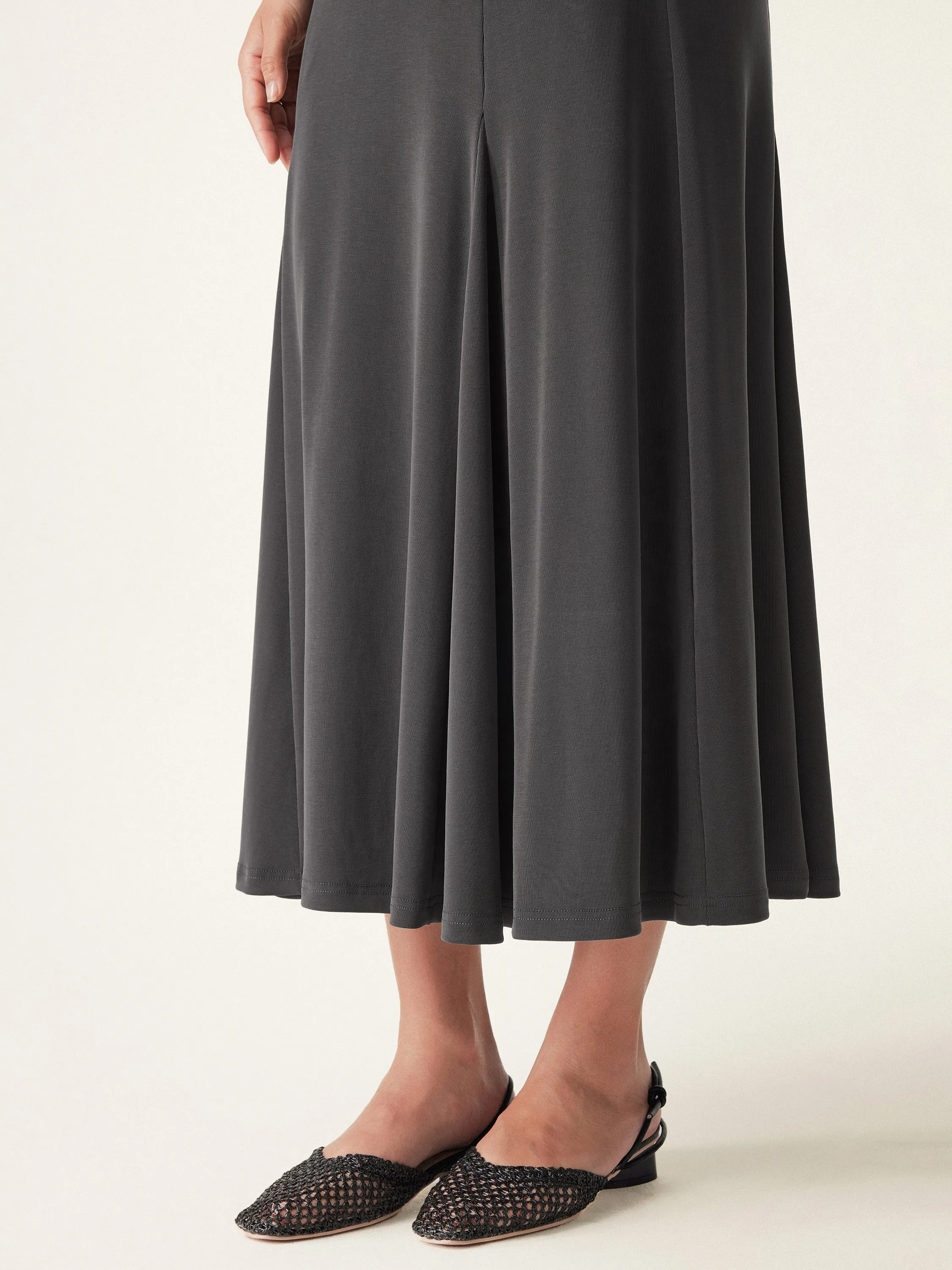V-neck Fit-and-flare Midi Brami Dress