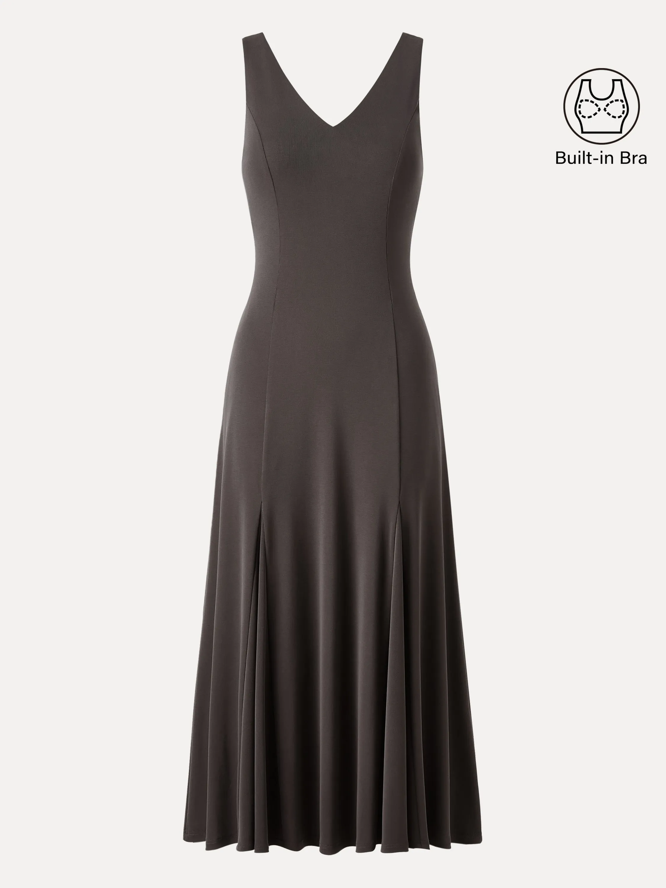 V-neck Fit-and-flare Midi Brami Dress