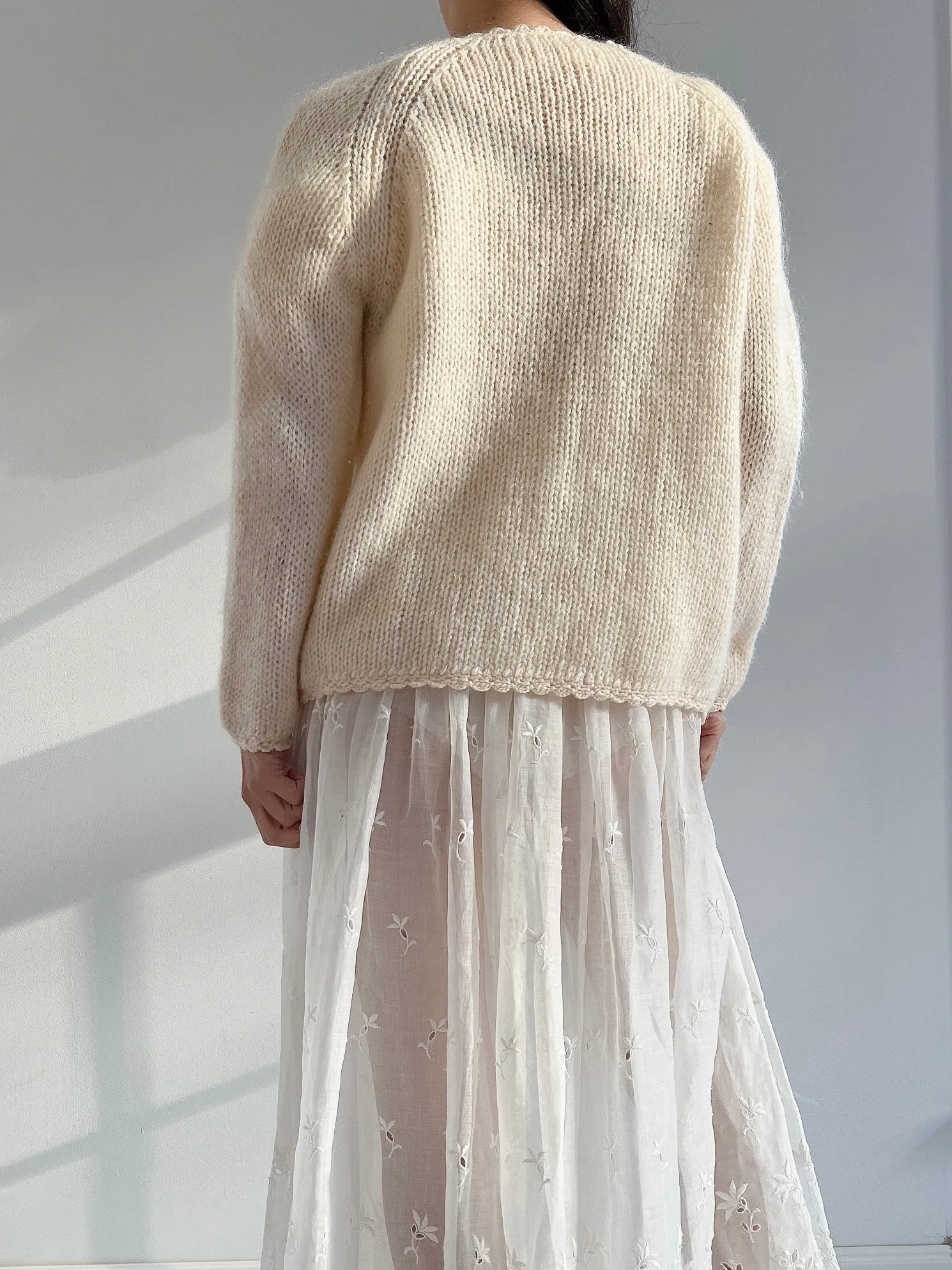 Vintage Beaded Wool Cardigan - S