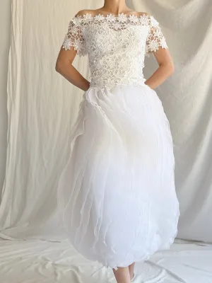 Vintage Bianchi Organza Ruffle Dress - S