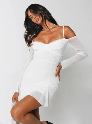 Viva Long Sleeve Mini Dress White