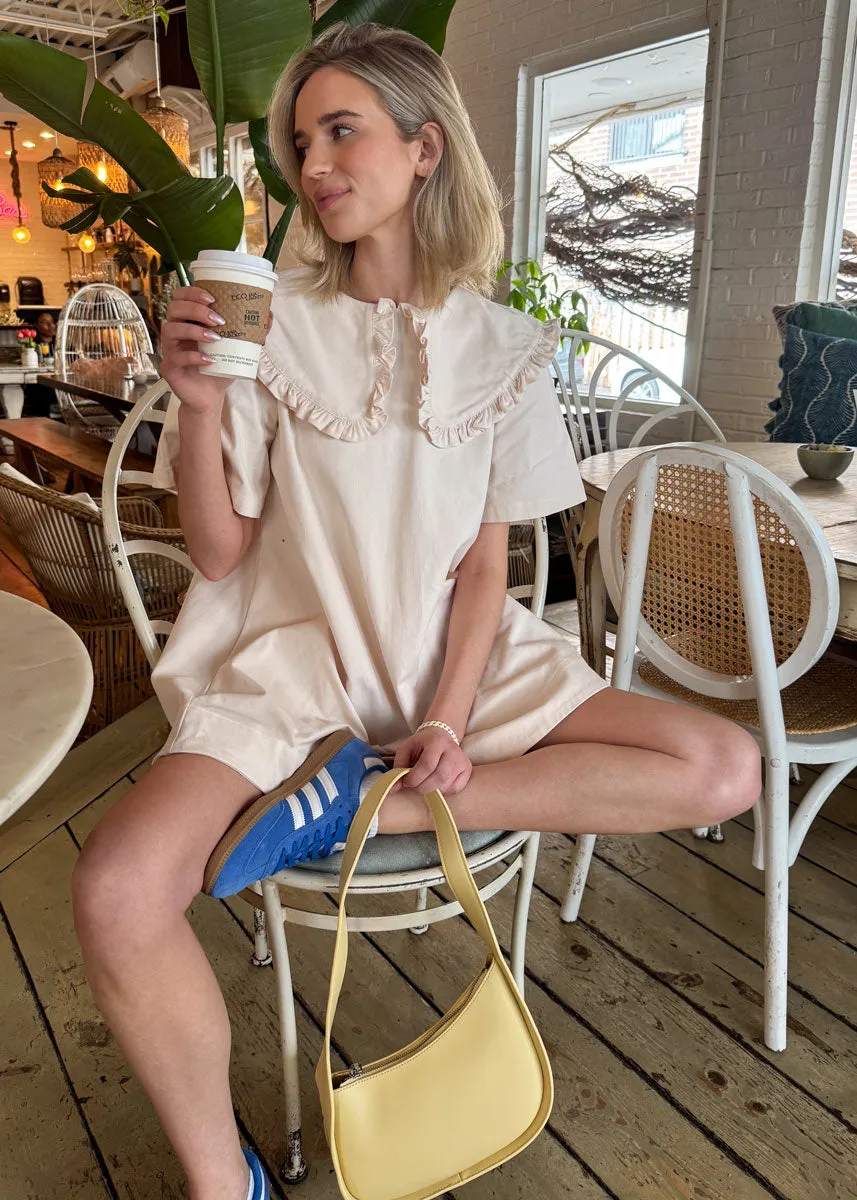 Wendy Ruffled Collar Mini Dress - Ecru