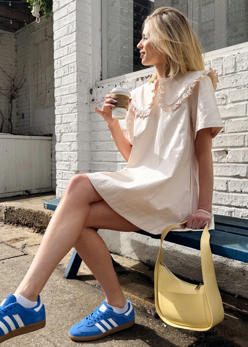 Wendy Ruffled Collar Mini Dress - Ecru
