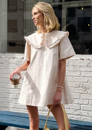 Wendy Ruffled Collar Mini Dress - Ecru