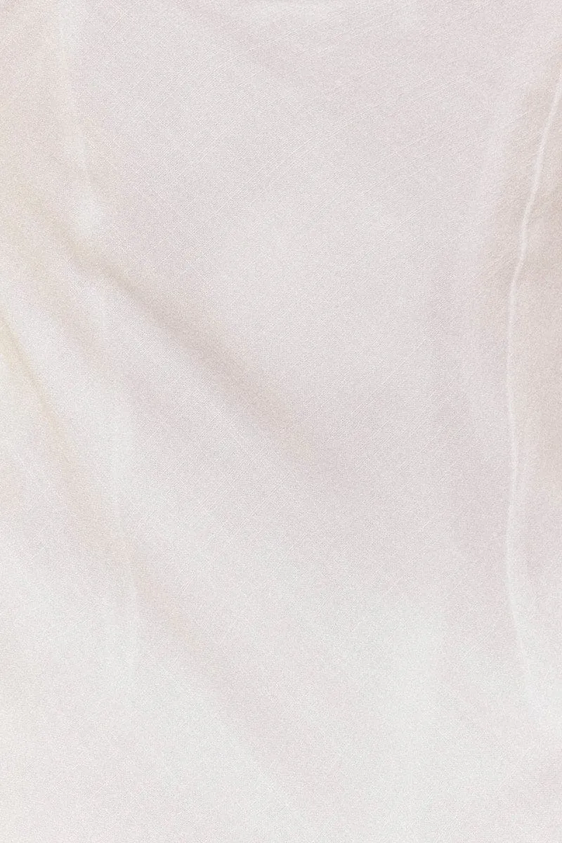 White Slip Dress Midi Sleeveless Twist Front